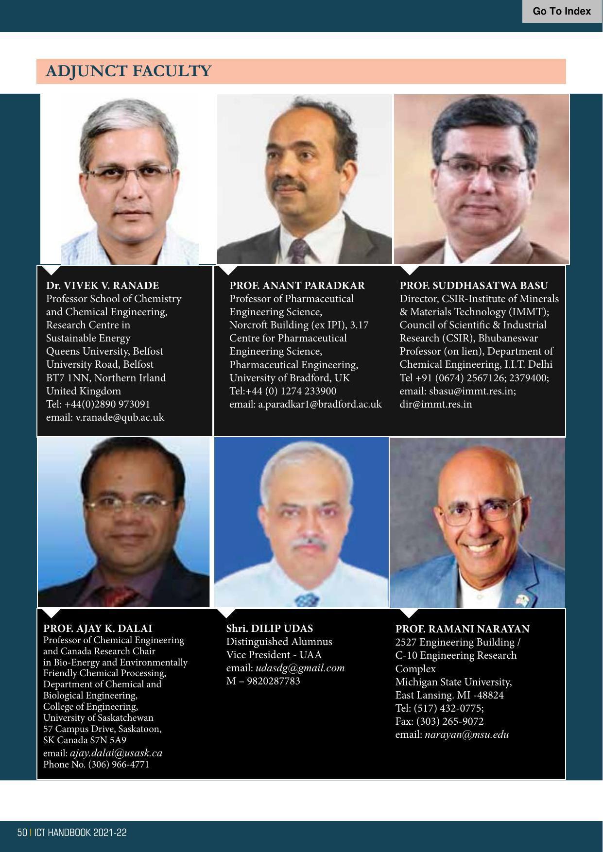 Institute of Chemical Technology (ICT), Mumbai Prospectus 2021-22 - Page 50