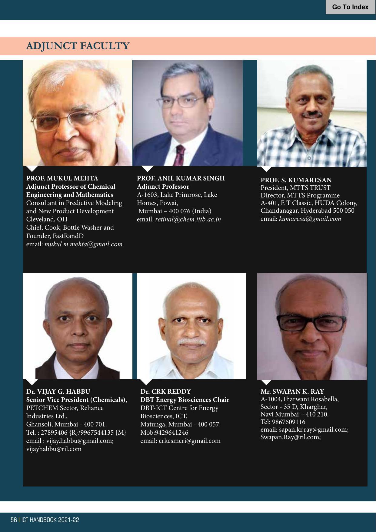 Institute of Chemical Technology (ICT), Mumbai Prospectus 2021-22 - Page 56
