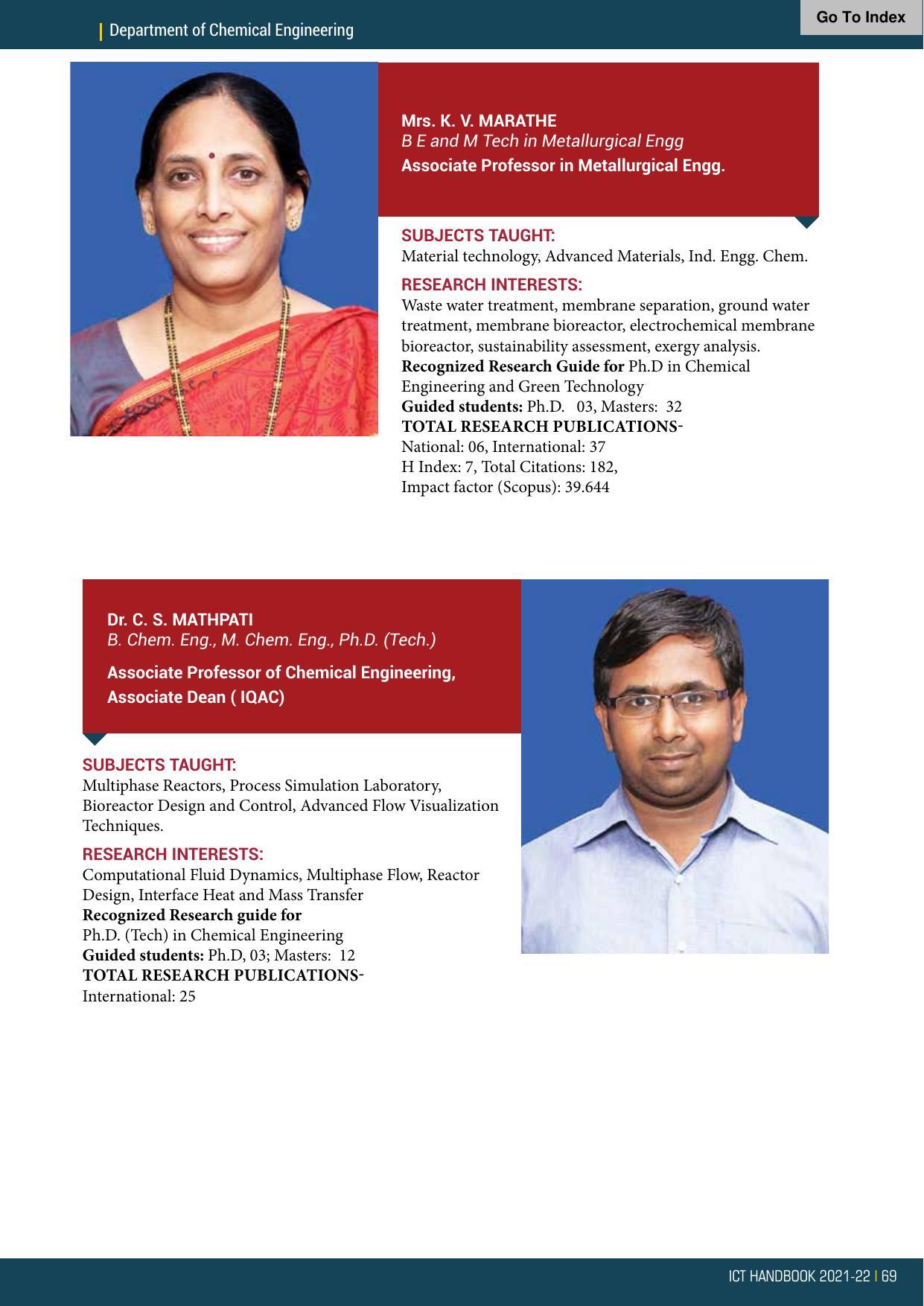 Institute of Chemical Technology (ICT), Mumbai Prospectus 2021-22 - Page 69