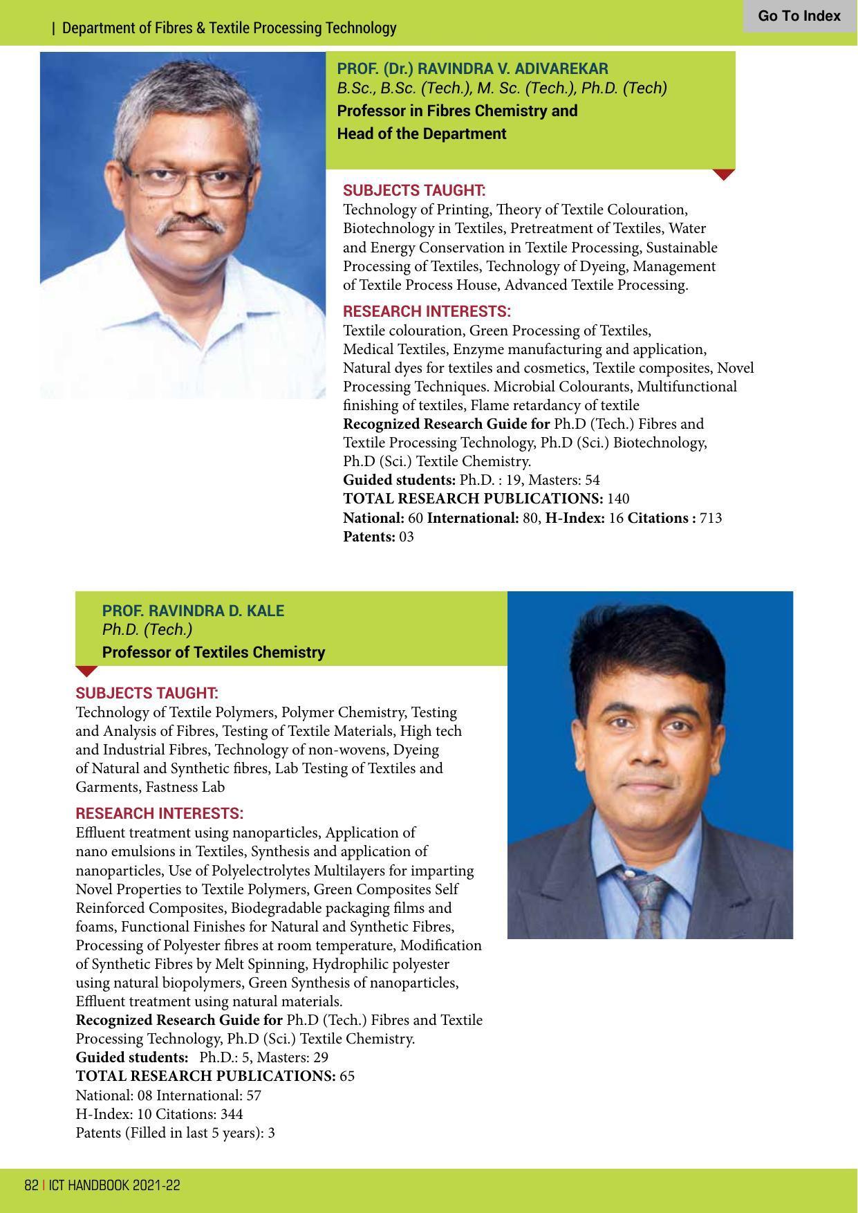 Institute of Chemical Technology (ICT), Mumbai Prospectus 2021-22 - Page 82