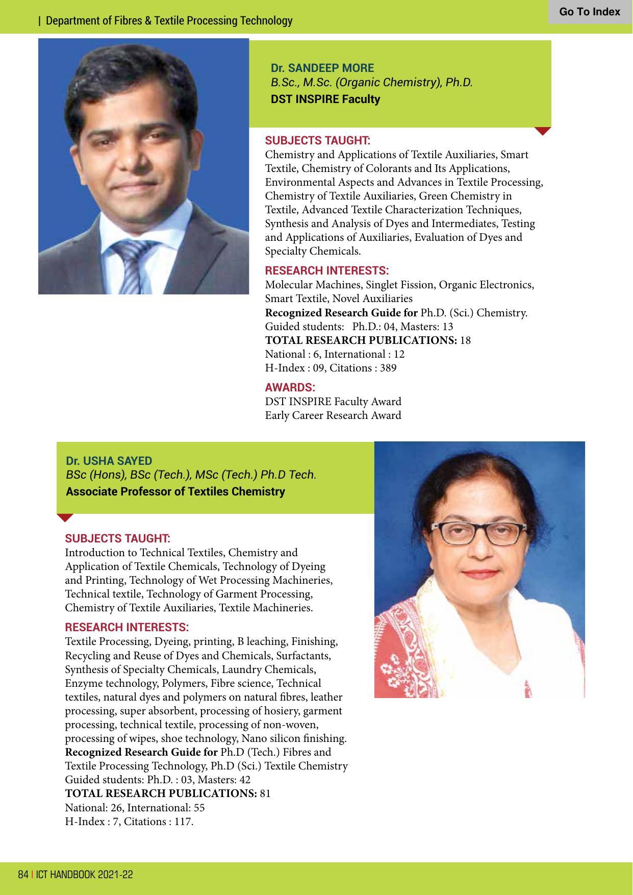 Institute of Chemical Technology (ICT), Mumbai Prospectus 2021-22 - Page 84