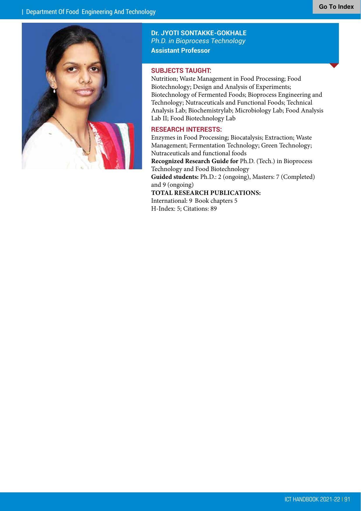 Institute of Chemical Technology (ICT), Mumbai Prospectus 2021-22 - Page 91