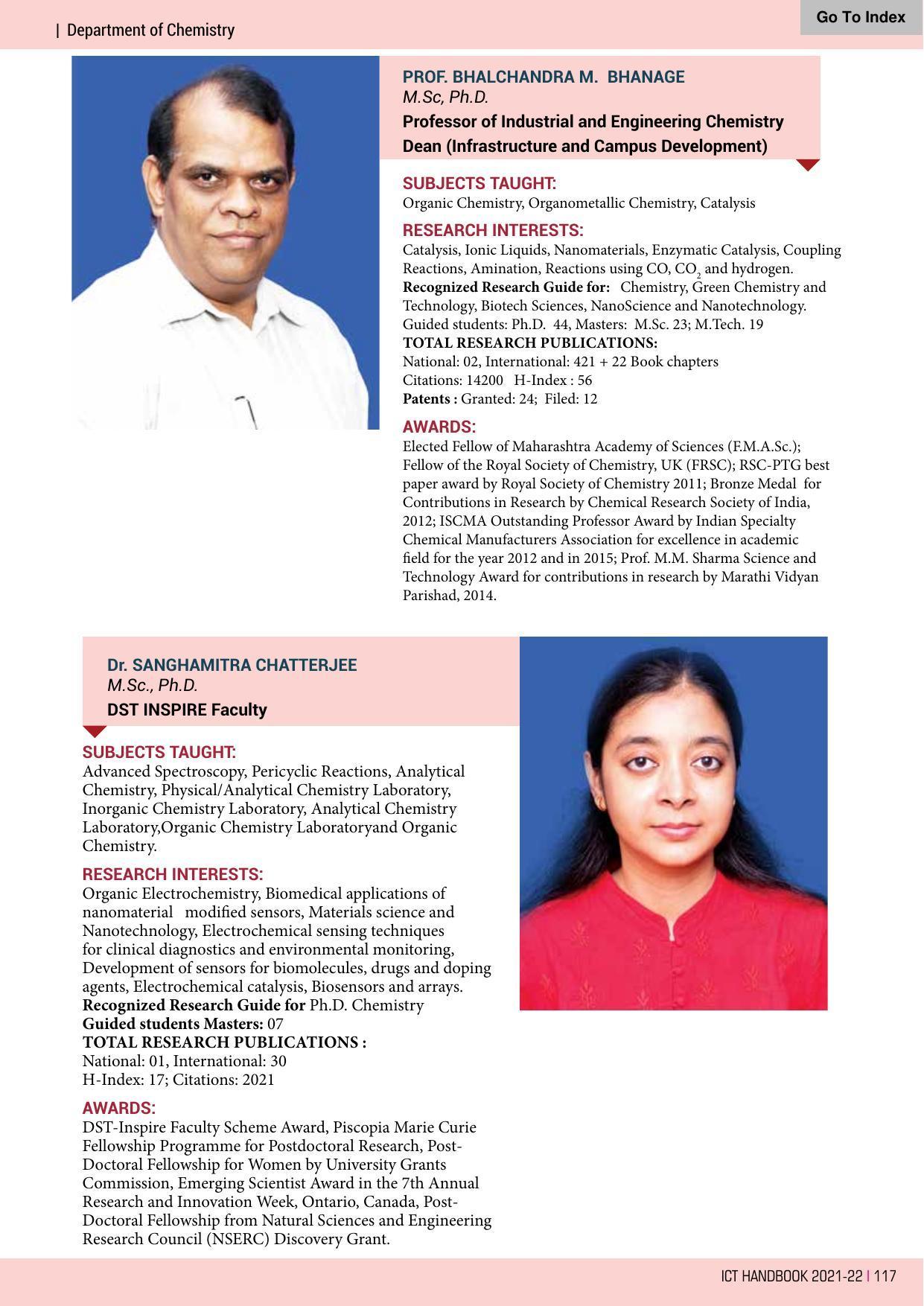 Institute of Chemical Technology (ICT), Mumbai Prospectus 2021-22 - Page 117