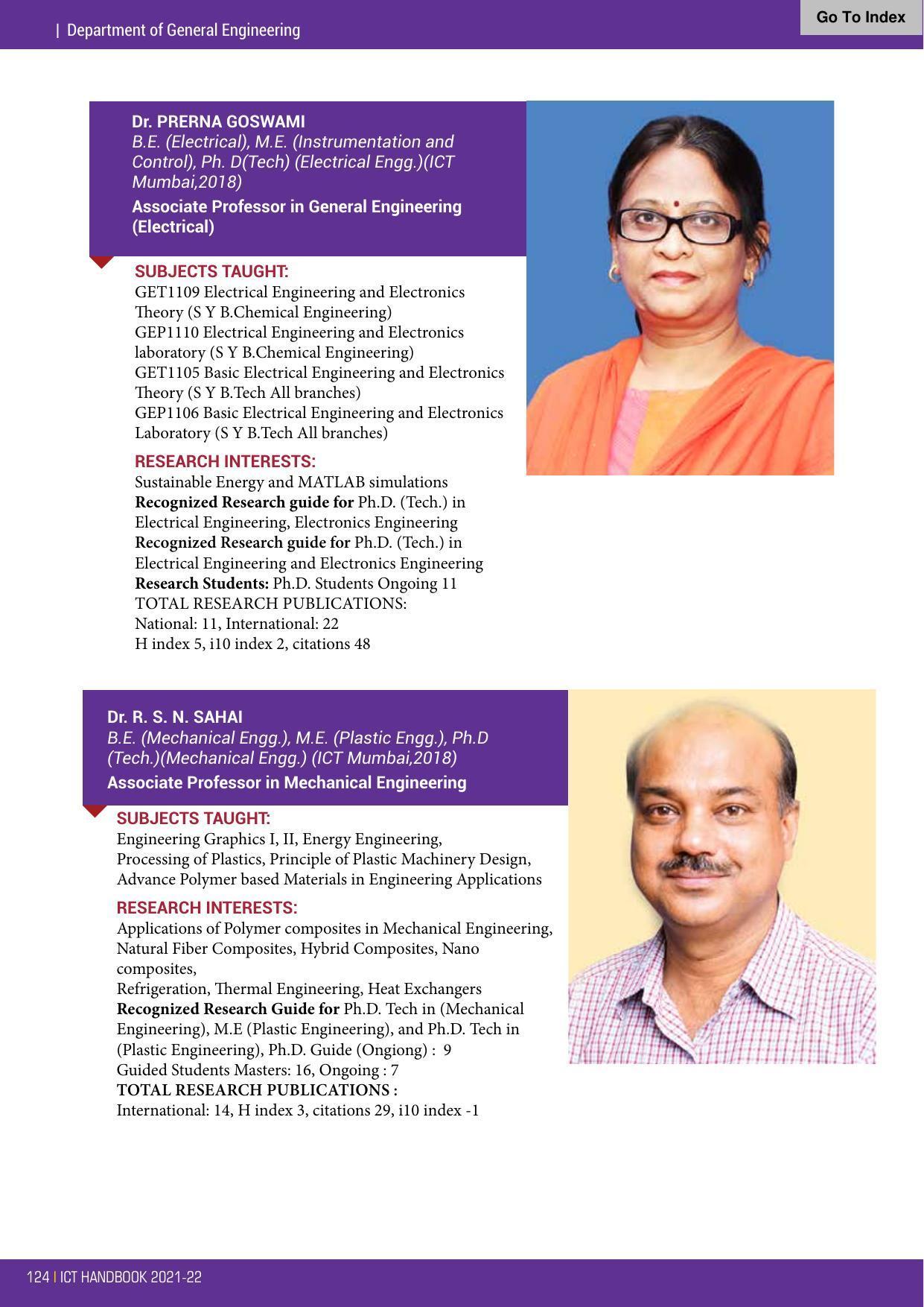 Institute of Chemical Technology (ICT), Mumbai Prospectus 2021-22 - Page 124