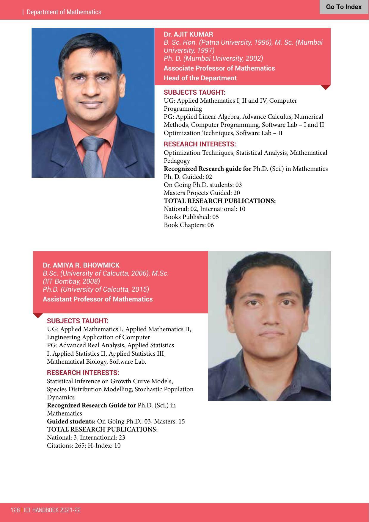 Institute of Chemical Technology (ICT), Mumbai Prospectus 2021-22 - Page 128