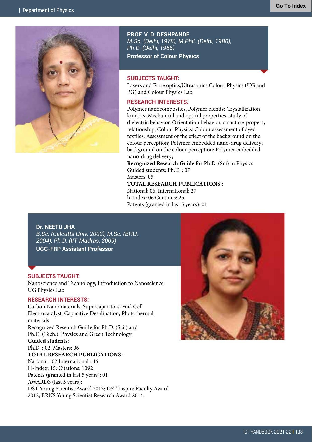 Institute of Chemical Technology (ICT), Mumbai Prospectus 2021-22 - Page 133