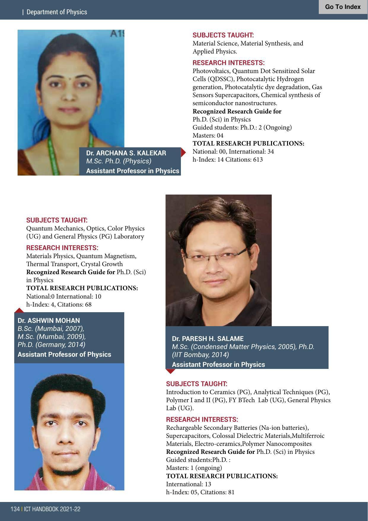 Institute of Chemical Technology (ICT), Mumbai Prospectus 2021-22 - Page 134
