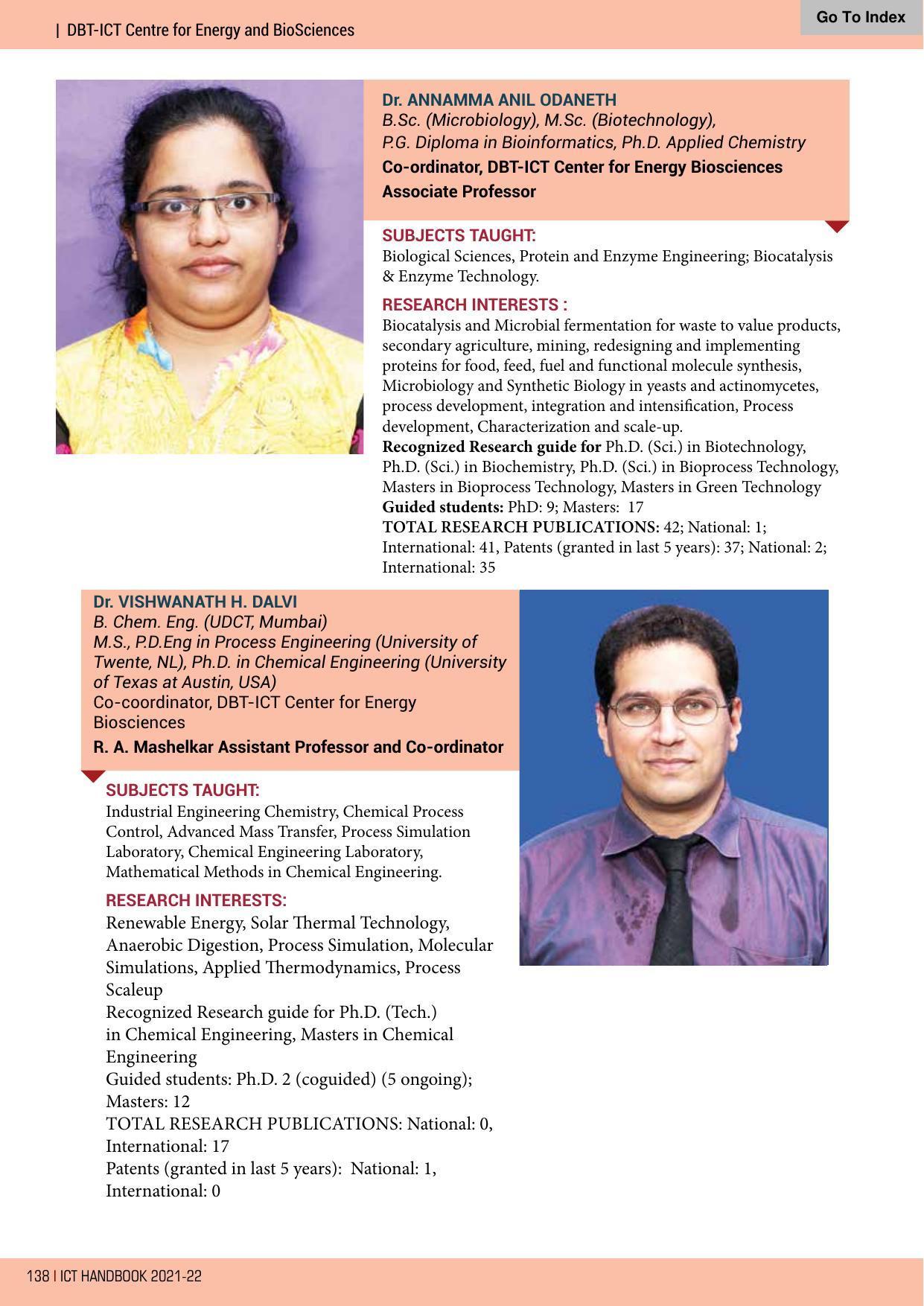 Institute of Chemical Technology (ICT), Mumbai Prospectus 2021-22 - Page 138