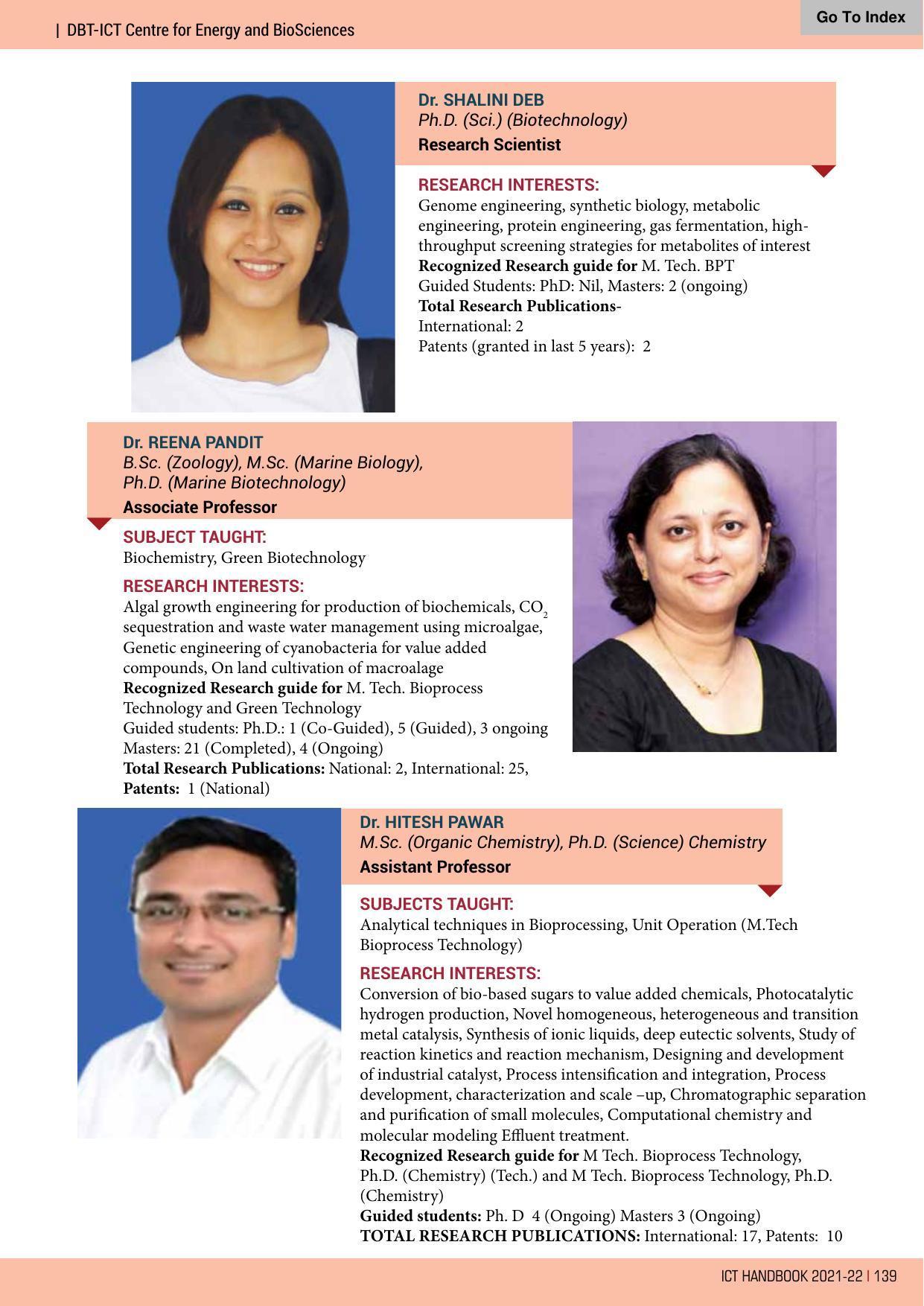 Institute of Chemical Technology (ICT), Mumbai Prospectus 2021-22 - Page 139