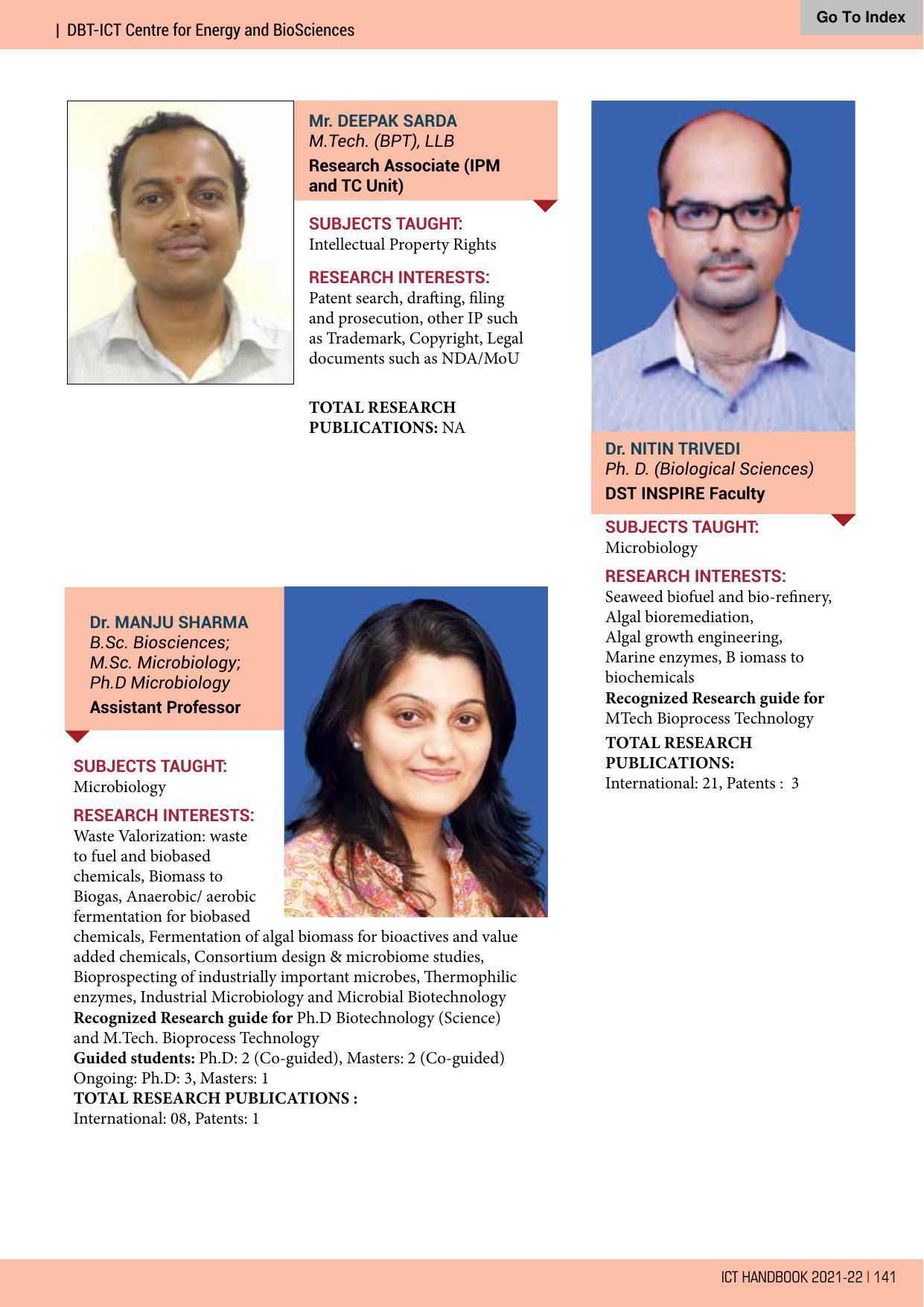 Institute of Chemical Technology (ICT), Mumbai Prospectus 2021-22 - Page 141