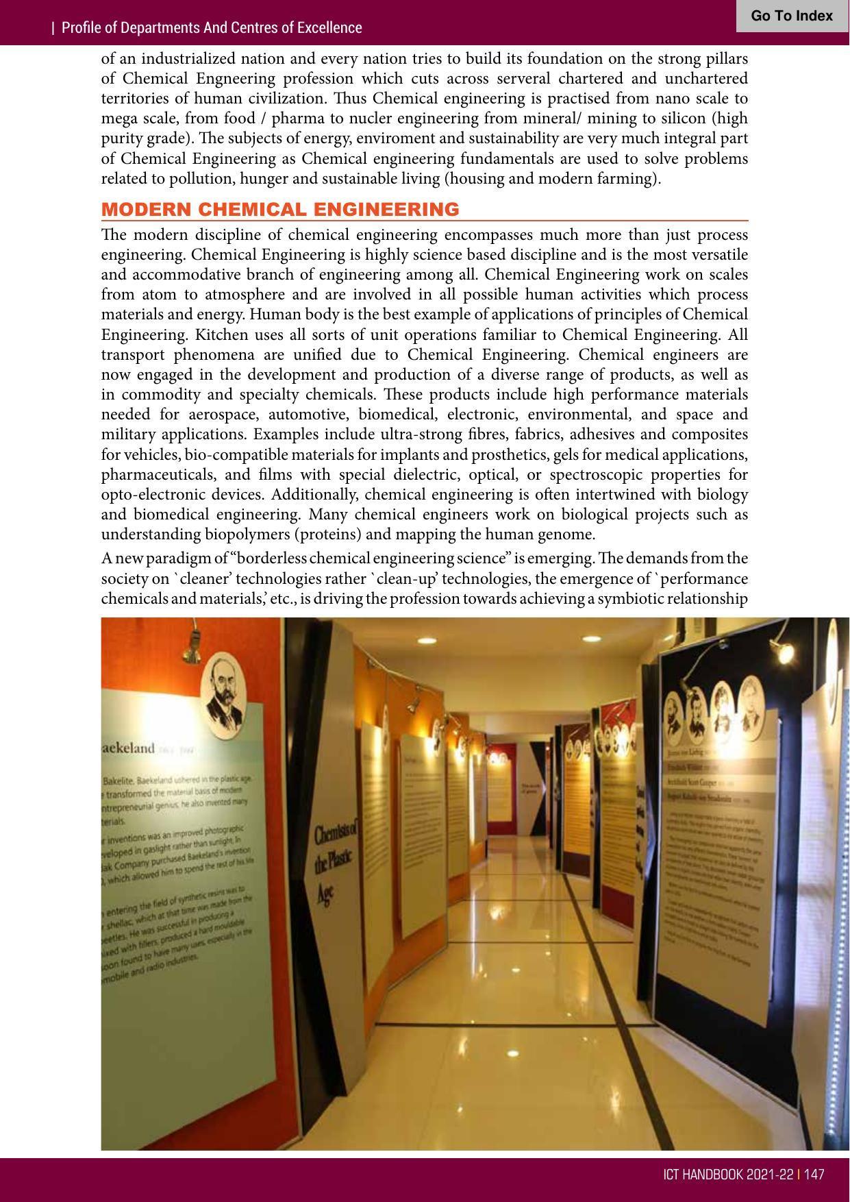 Institute of Chemical Technology (ICT), Mumbai Prospectus 2021-22 - Page 147