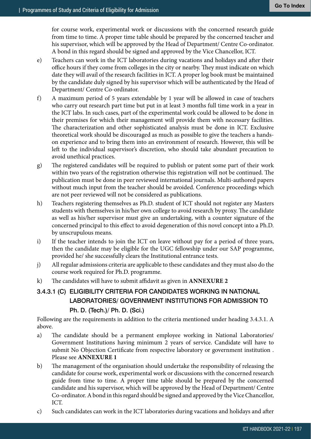 Institute of Chemical Technology (ICT), Mumbai Prospectus 2021-22 - Page 197
