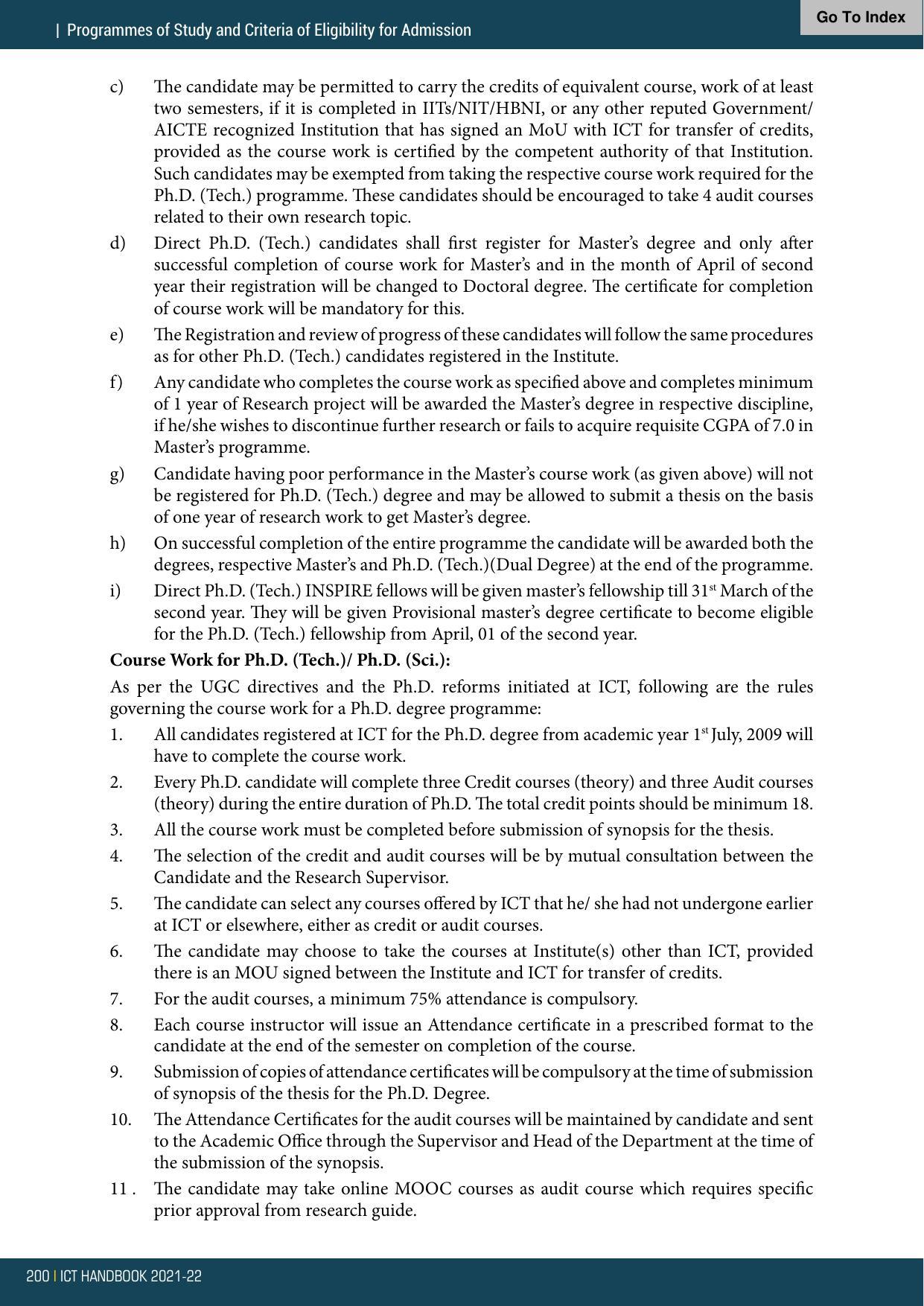 Institute of Chemical Technology (ICT), Mumbai Prospectus 2021-22 - Page 200