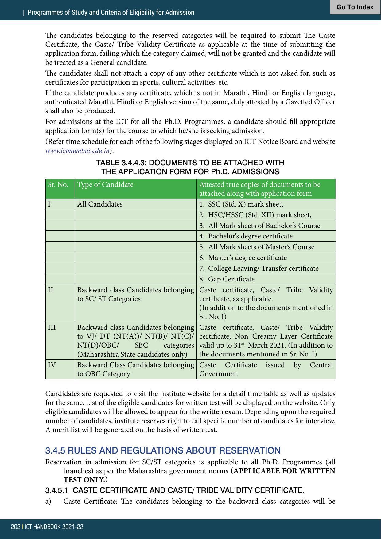 Institute of Chemical Technology (ICT), Mumbai Prospectus 2021-22 - Page 202