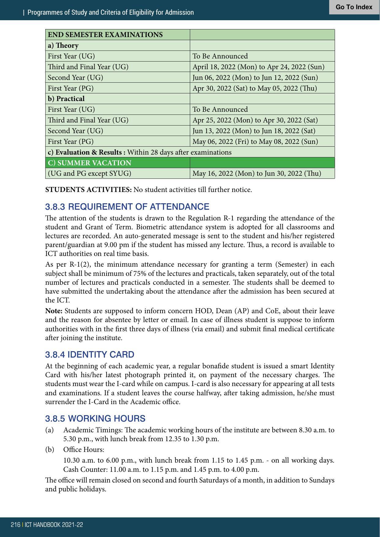 Institute of Chemical Technology (ICT), Mumbai Prospectus 2021-22 - Page 216