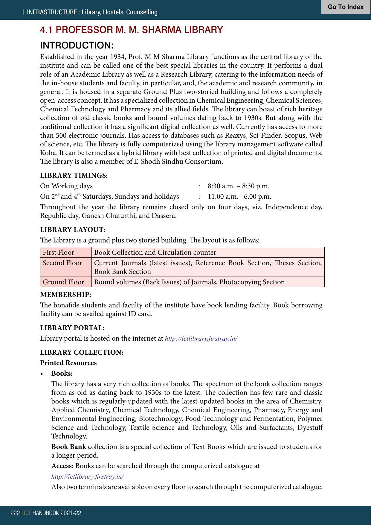 Institute of Chemical Technology (ICT), Mumbai Prospectus 2021-22 - Page 222