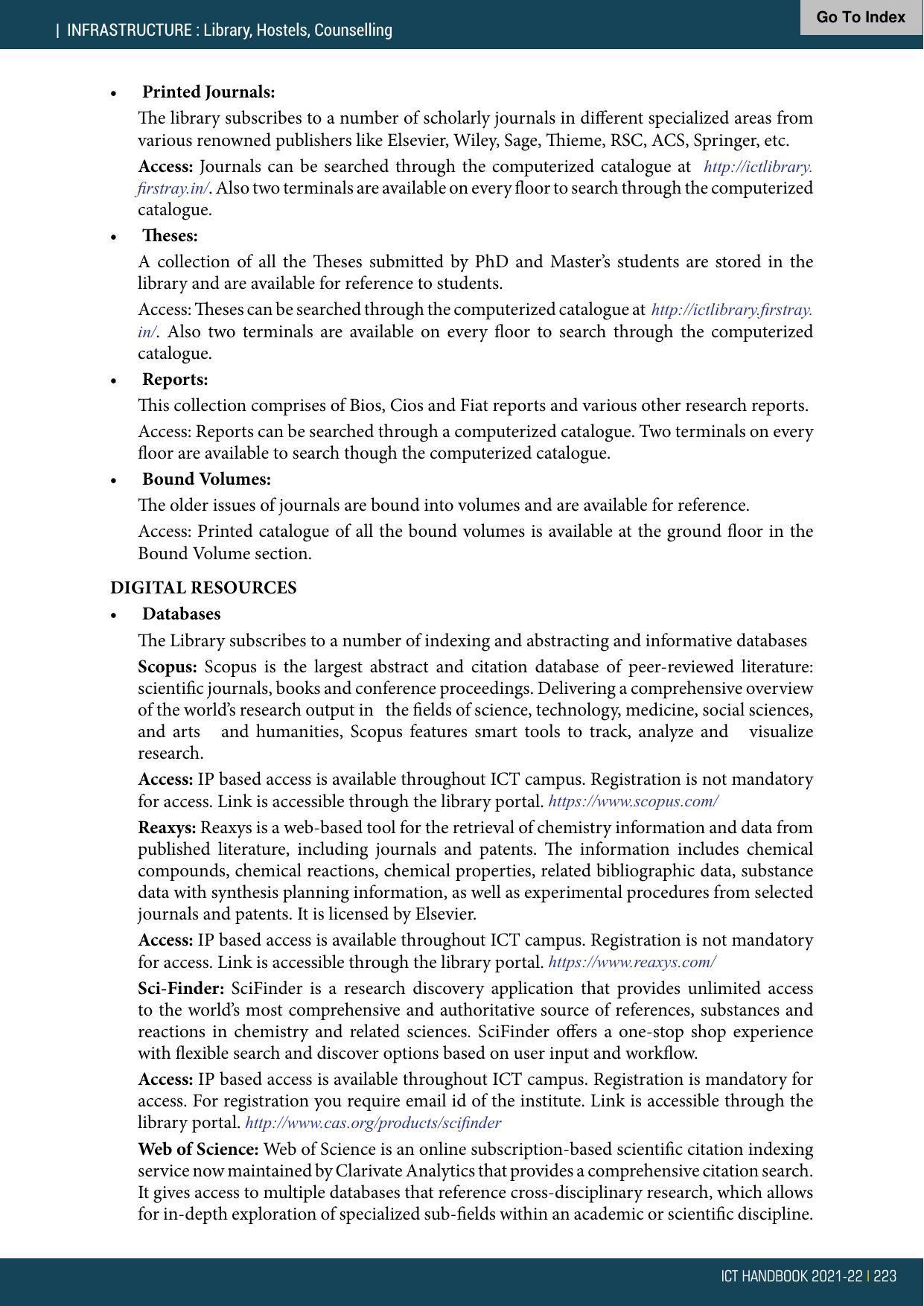 Institute of Chemical Technology (ICT), Mumbai Prospectus 2021-22 - Page 223