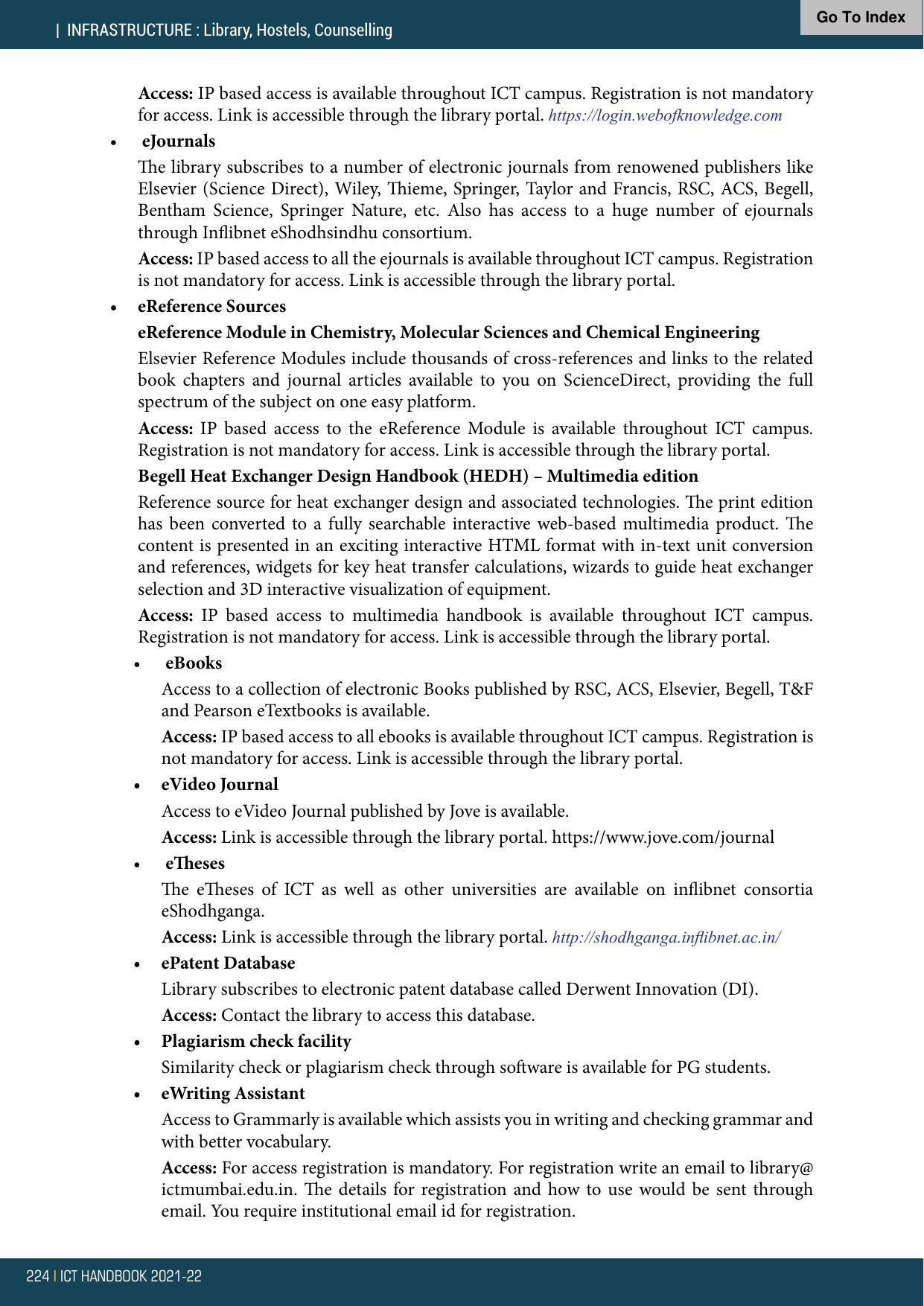 Institute of Chemical Technology (ICT), Mumbai Prospectus 2021-22 - Page 224