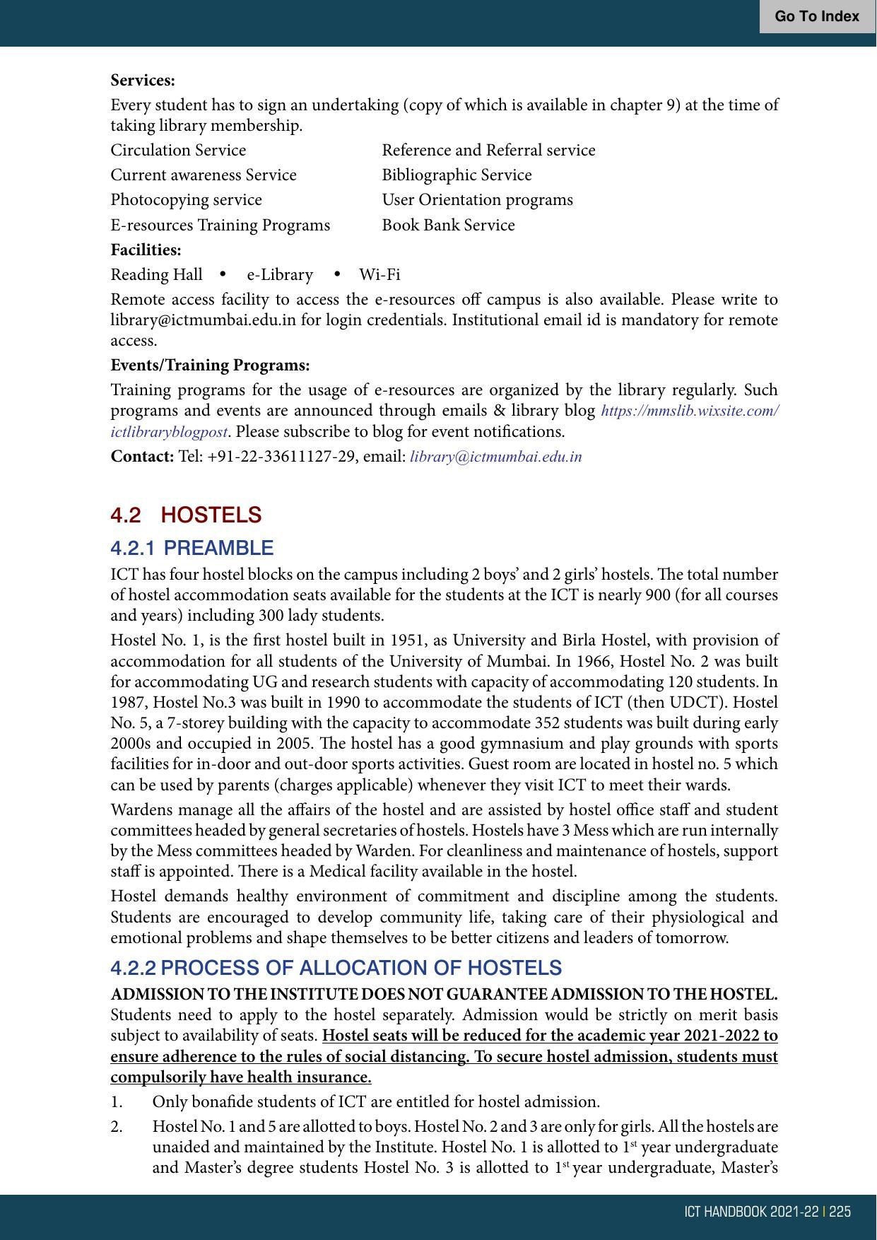 Institute of Chemical Technology (ICT), Mumbai Prospectus 2021-22 - Page 225