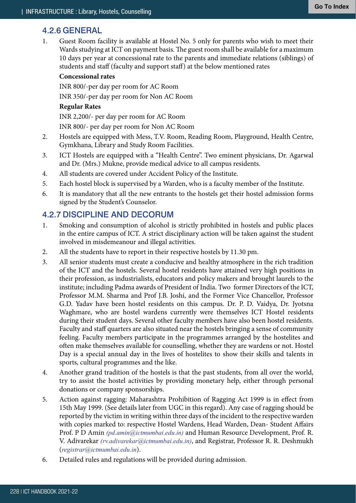 Institute of Chemical Technology (ICT), Mumbai Prospectus 2021-22 - Page 228