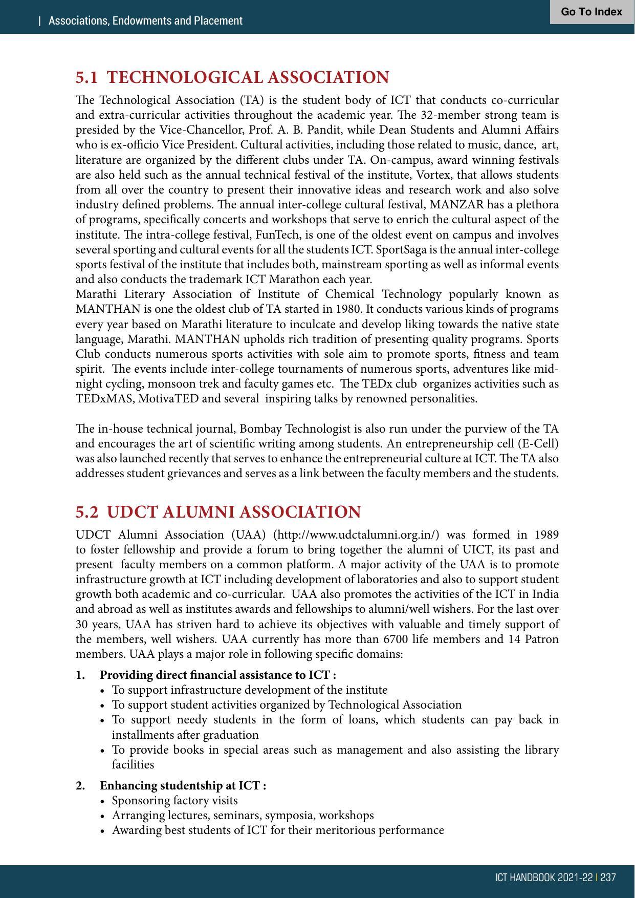 Institute of Chemical Technology (ICT), Mumbai Prospectus 2021-22 - Page 237