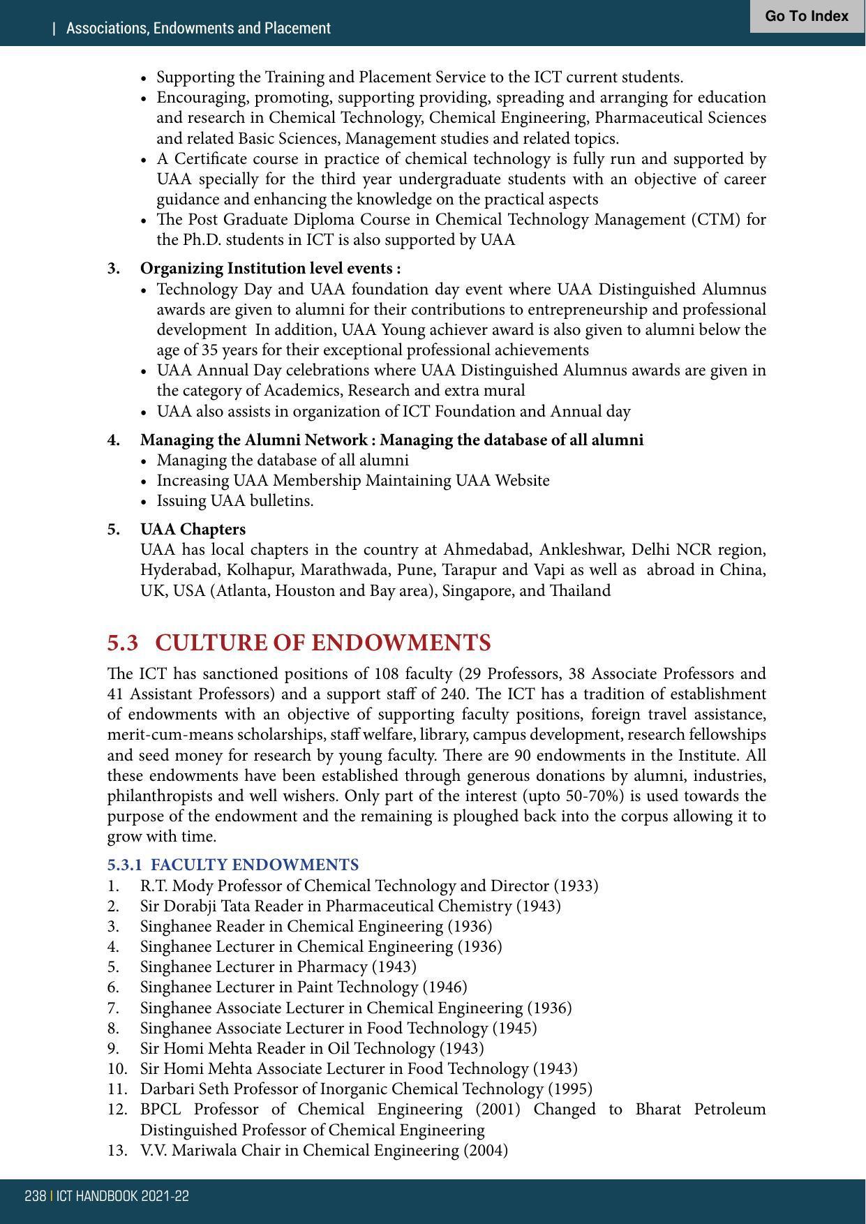 Institute of Chemical Technology (ICT), Mumbai Prospectus 2021-22 - Page 238