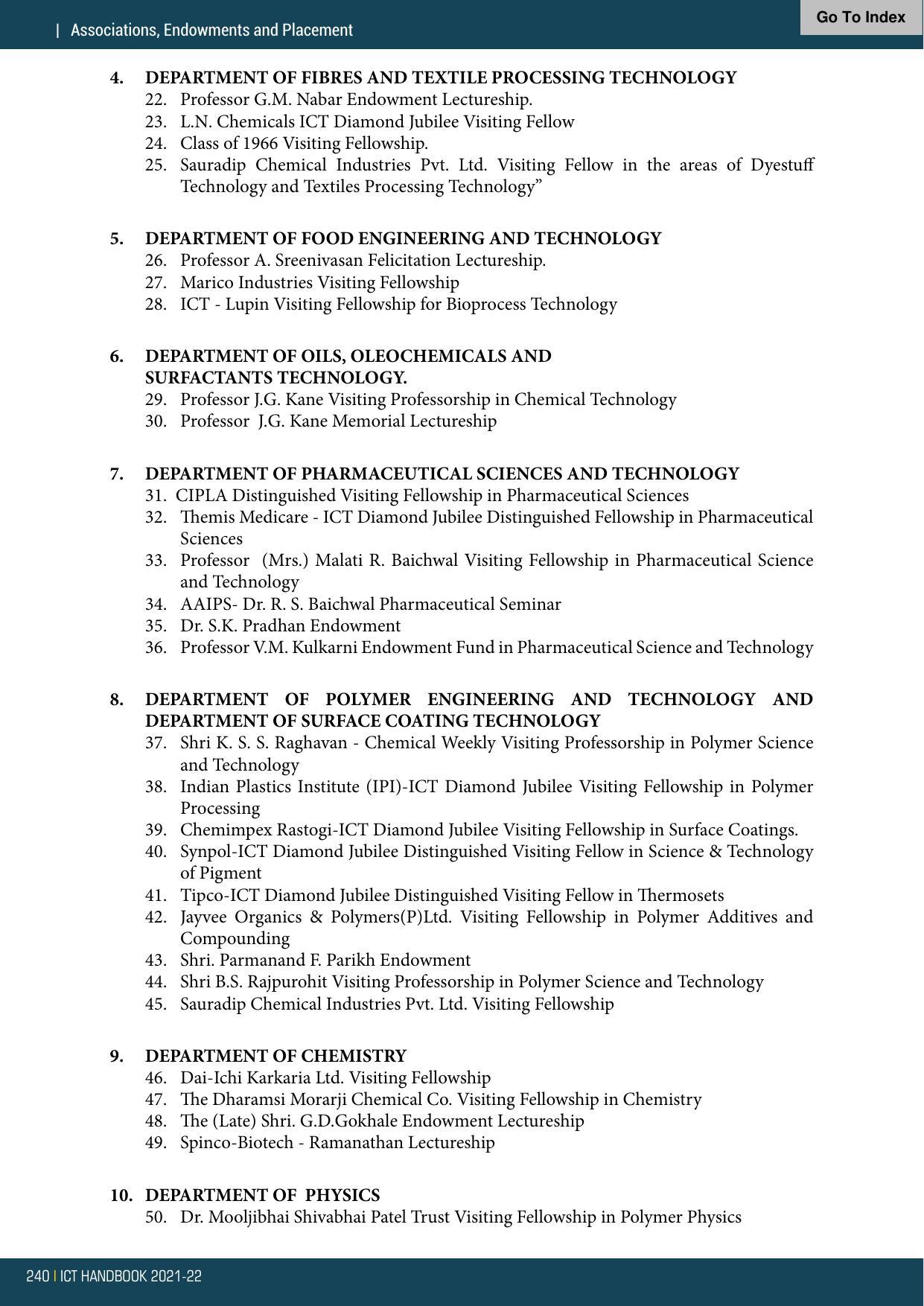 Institute of Chemical Technology (ICT), Mumbai Prospectus 2021-22 - Page 240