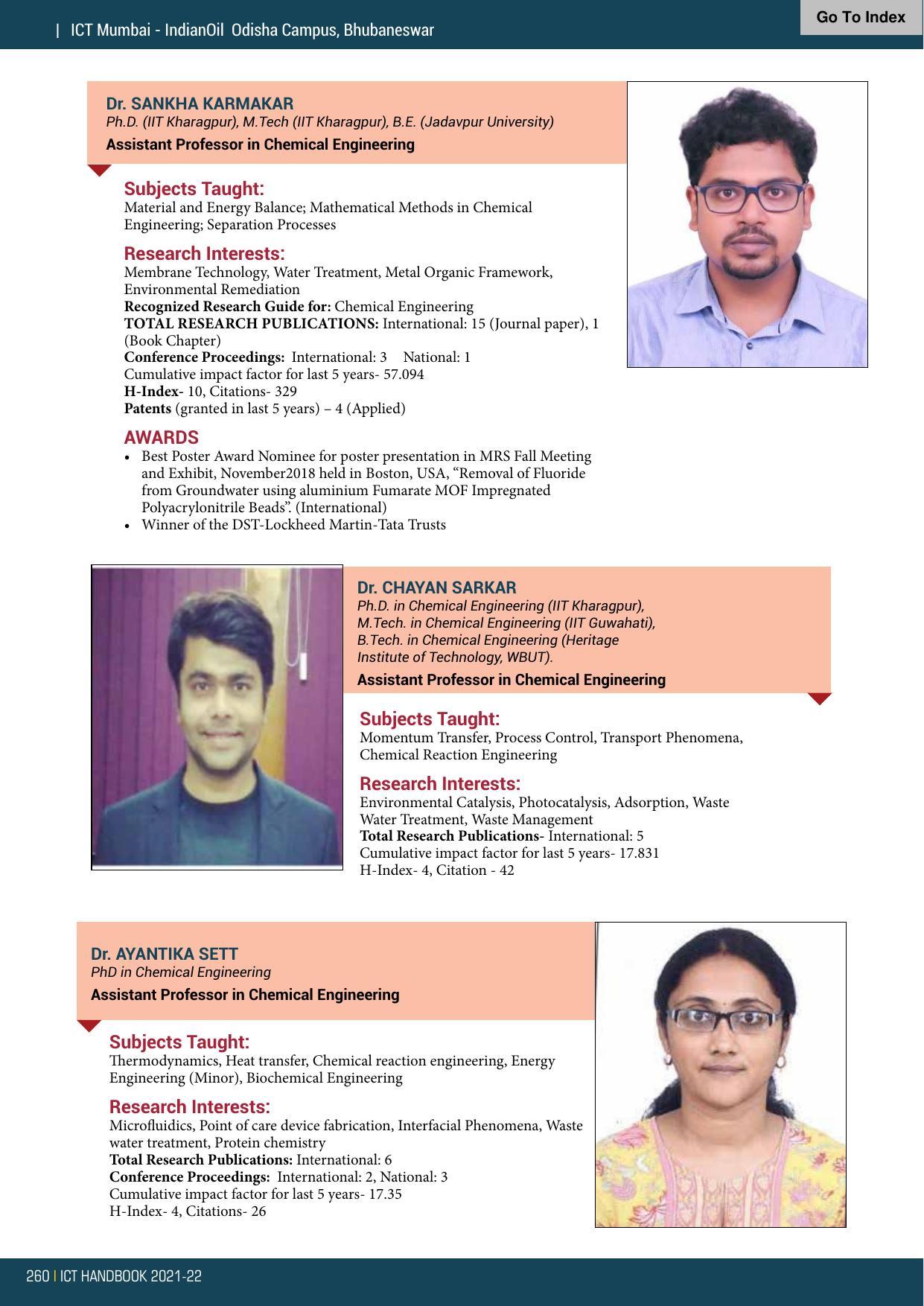 Institute of Chemical Technology (ICT), Mumbai Prospectus 2021-22 - Page 260