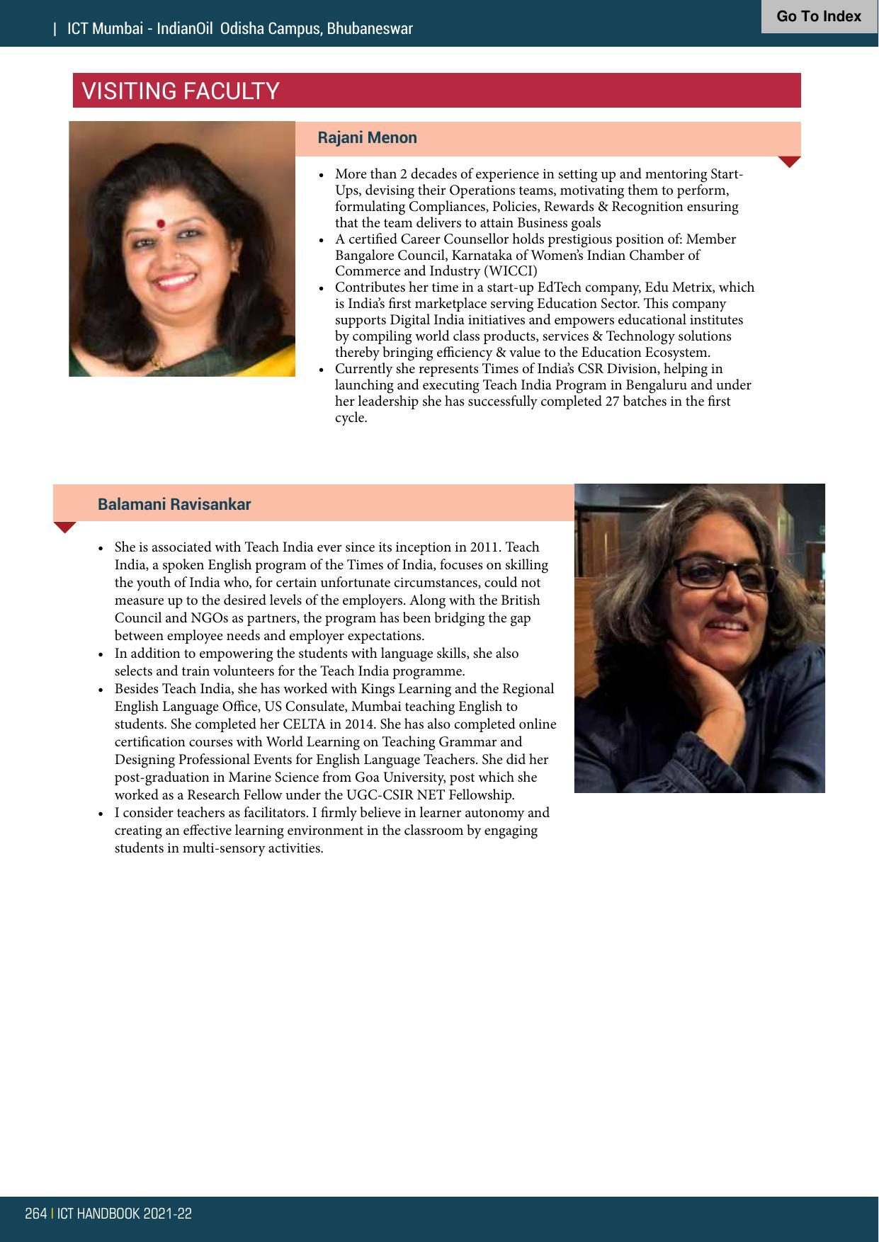 Institute of Chemical Technology (ICT), Mumbai Prospectus 2021-22 - Page 264