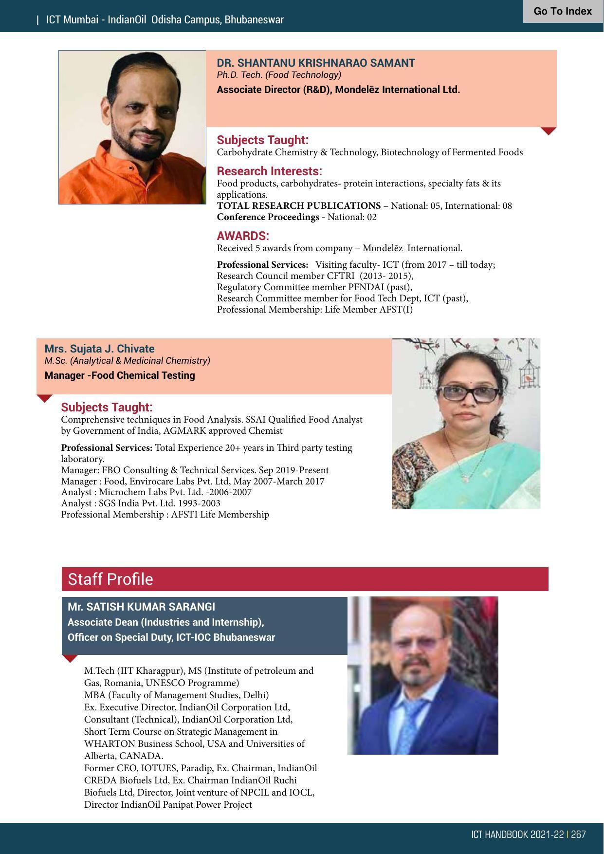Institute of Chemical Technology (ICT), Mumbai Prospectus 2021-22 - Page 267