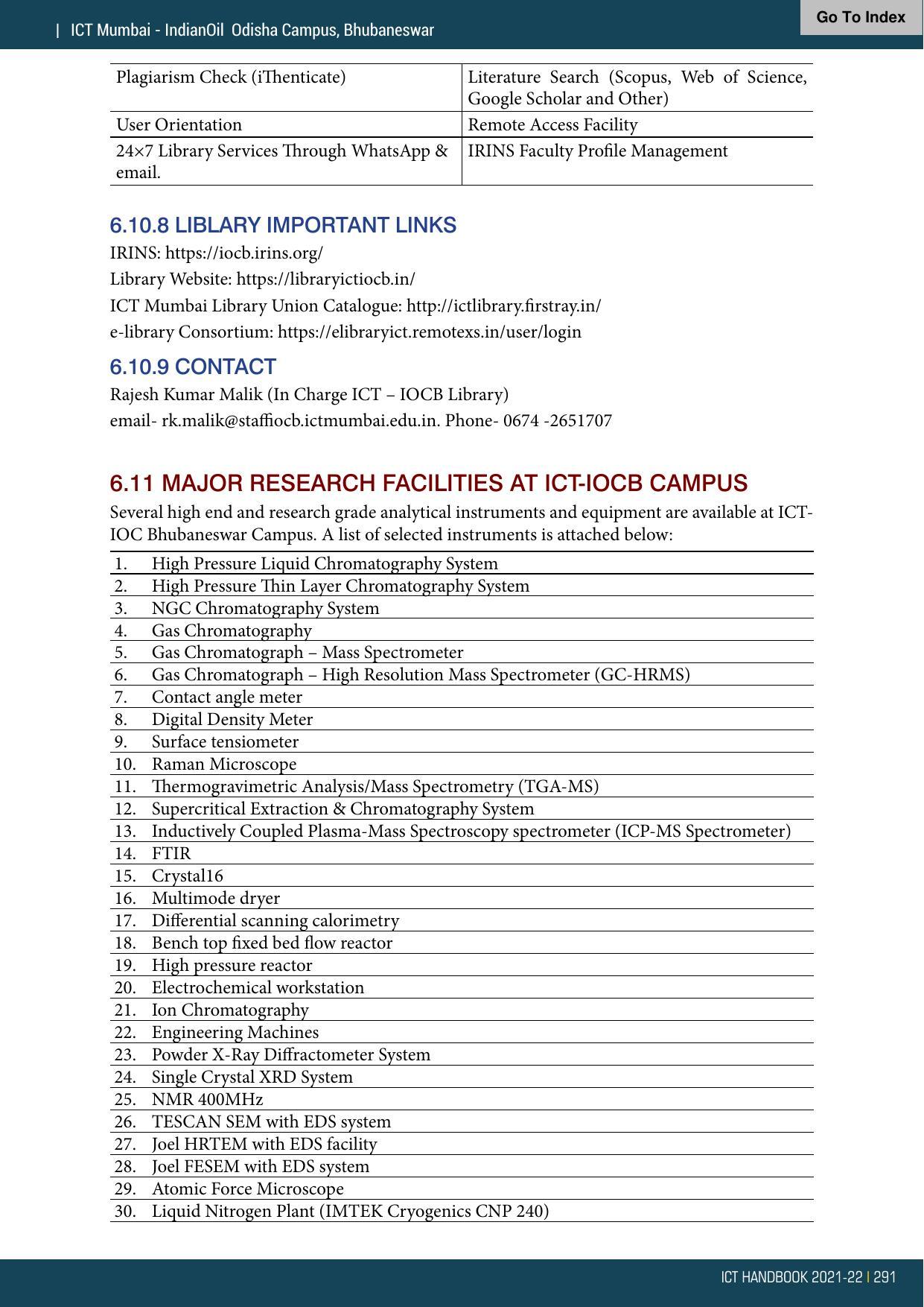 Institute of Chemical Technology (ICT), Mumbai Prospectus 2021-22 - Page 291