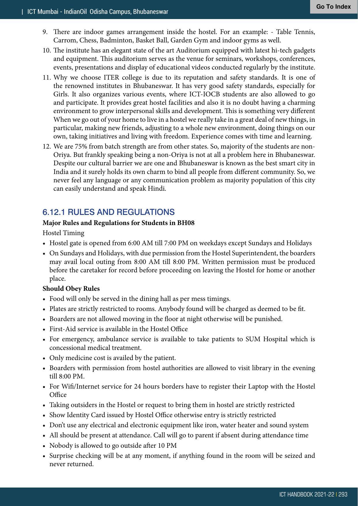 Institute of Chemical Technology (ICT), Mumbai Prospectus 2021-22 - Page 293