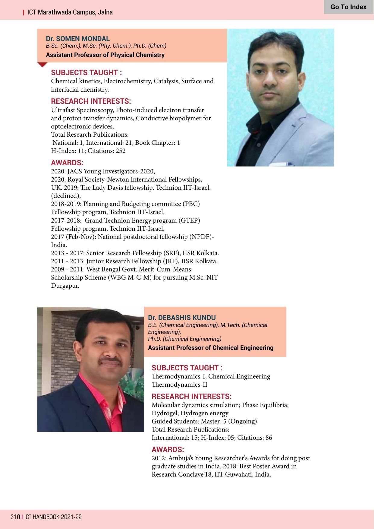 Institute of Chemical Technology (ICT), Mumbai Prospectus 2021-22 - Page 310