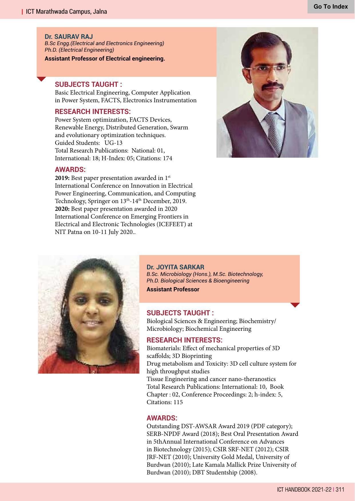 Institute of Chemical Technology (ICT), Mumbai Prospectus 2021-22 - Page 311