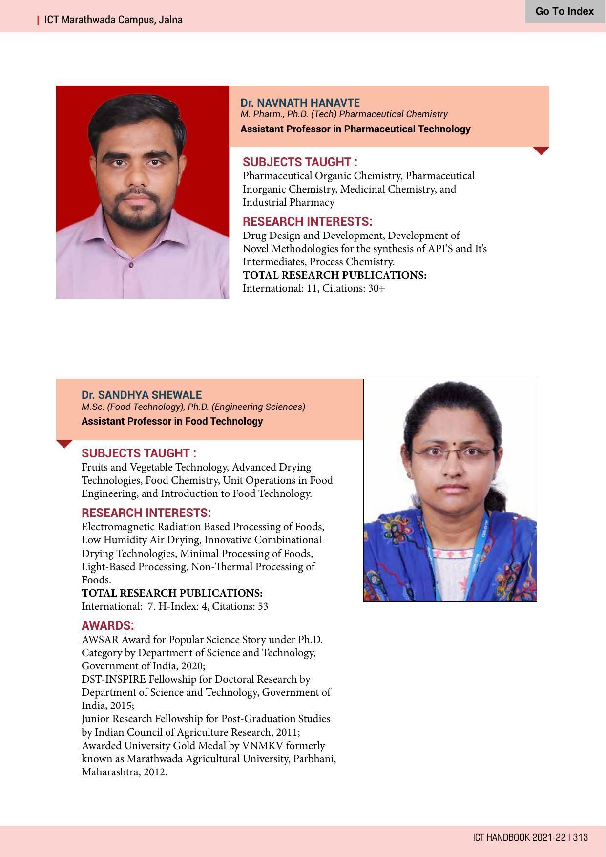Institute of Chemical Technology (ICT), Mumbai Prospectus 2021-22 - Page 313