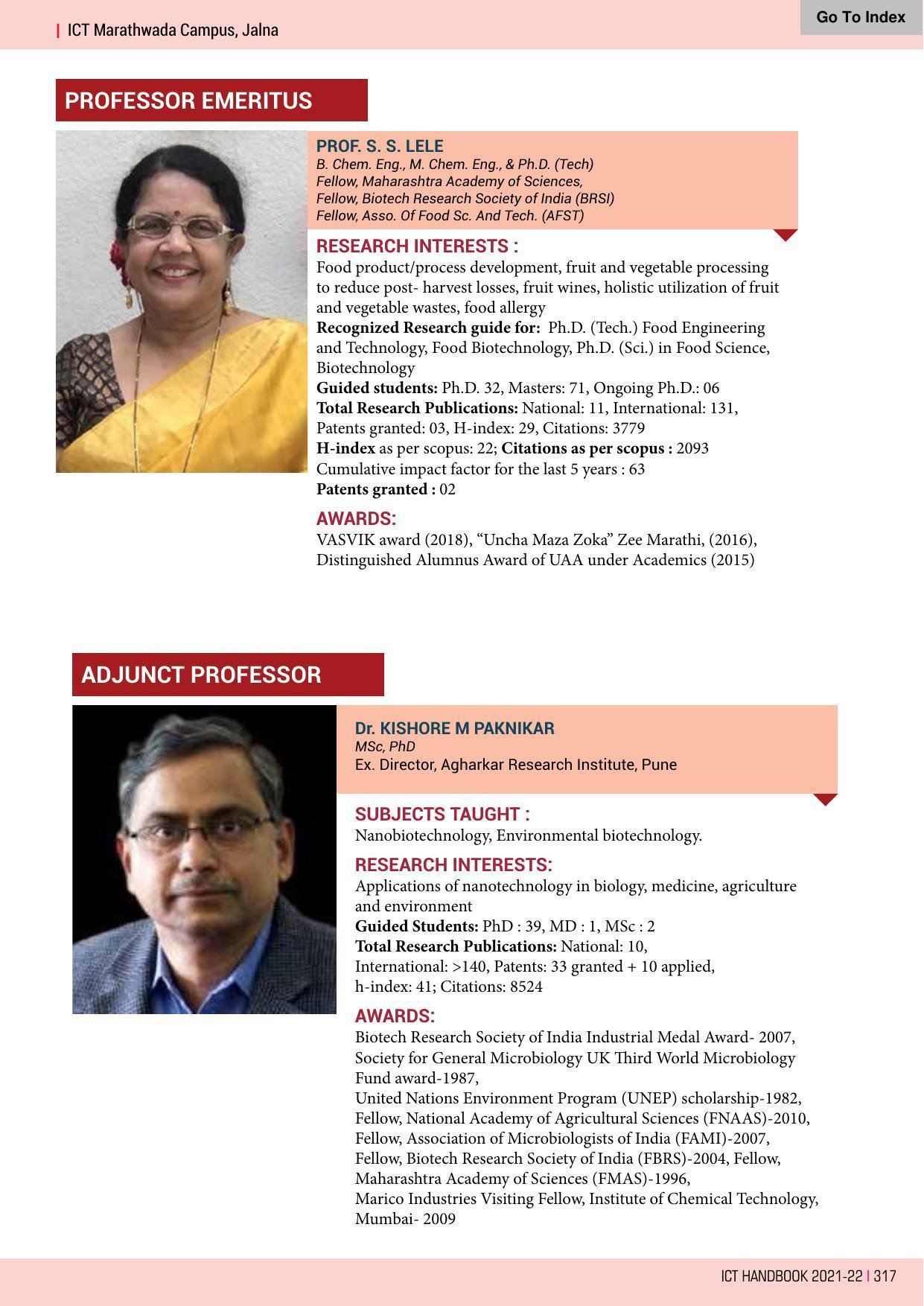 Institute of Chemical Technology (ICT), Mumbai Prospectus 2021-22 - Page 317
