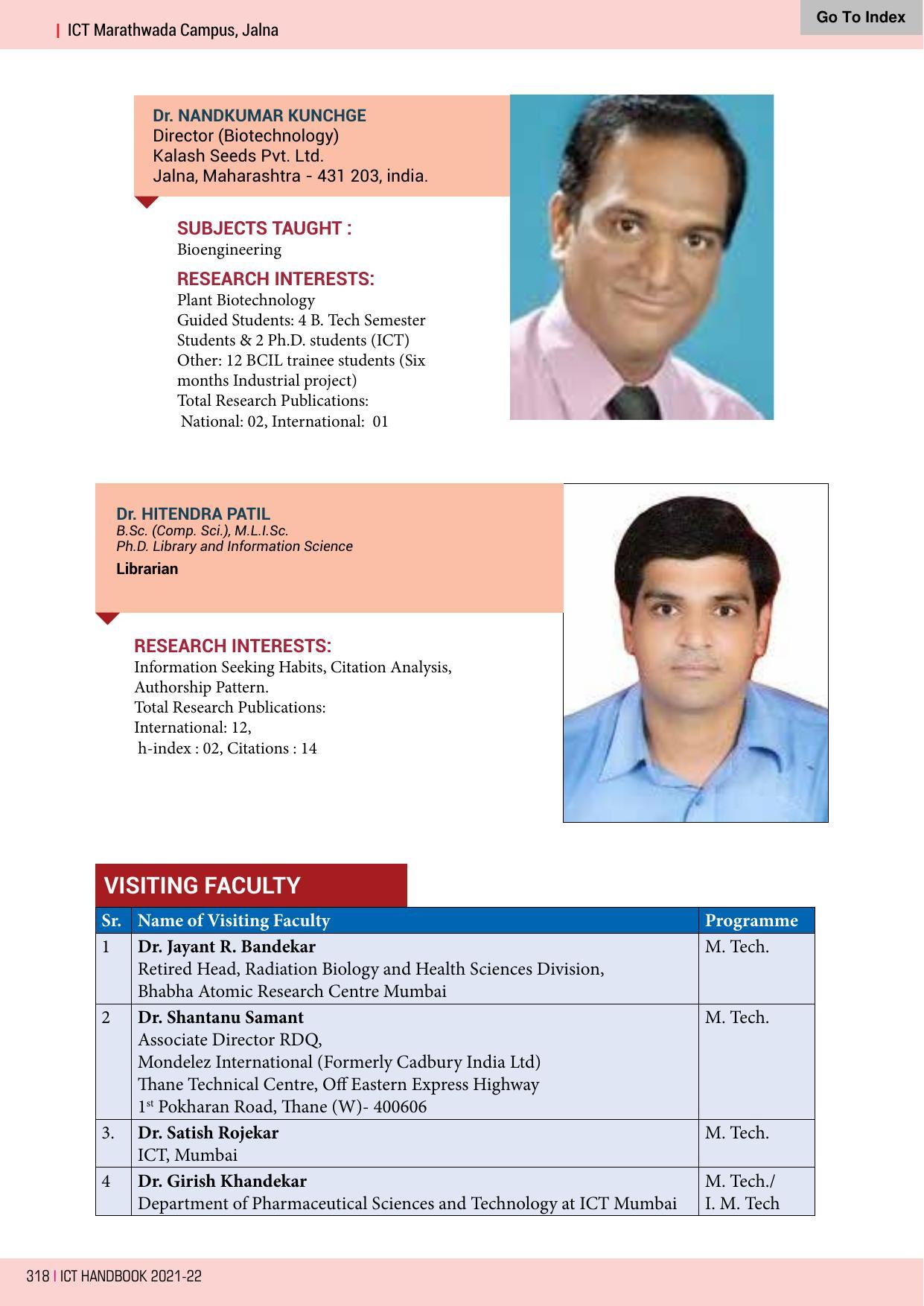 Institute of Chemical Technology (ICT), Mumbai Prospectus 2021-22 - Page 318
