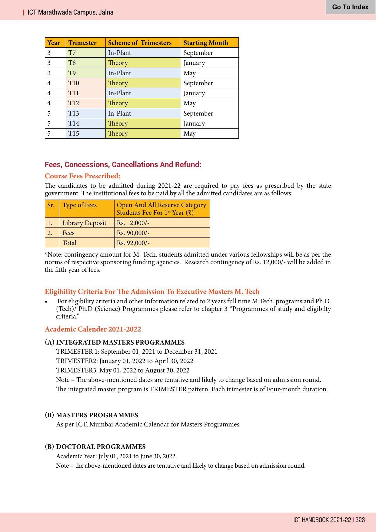 Institute of Chemical Technology (ICT), Mumbai Prospectus 2021-22 - Page 323