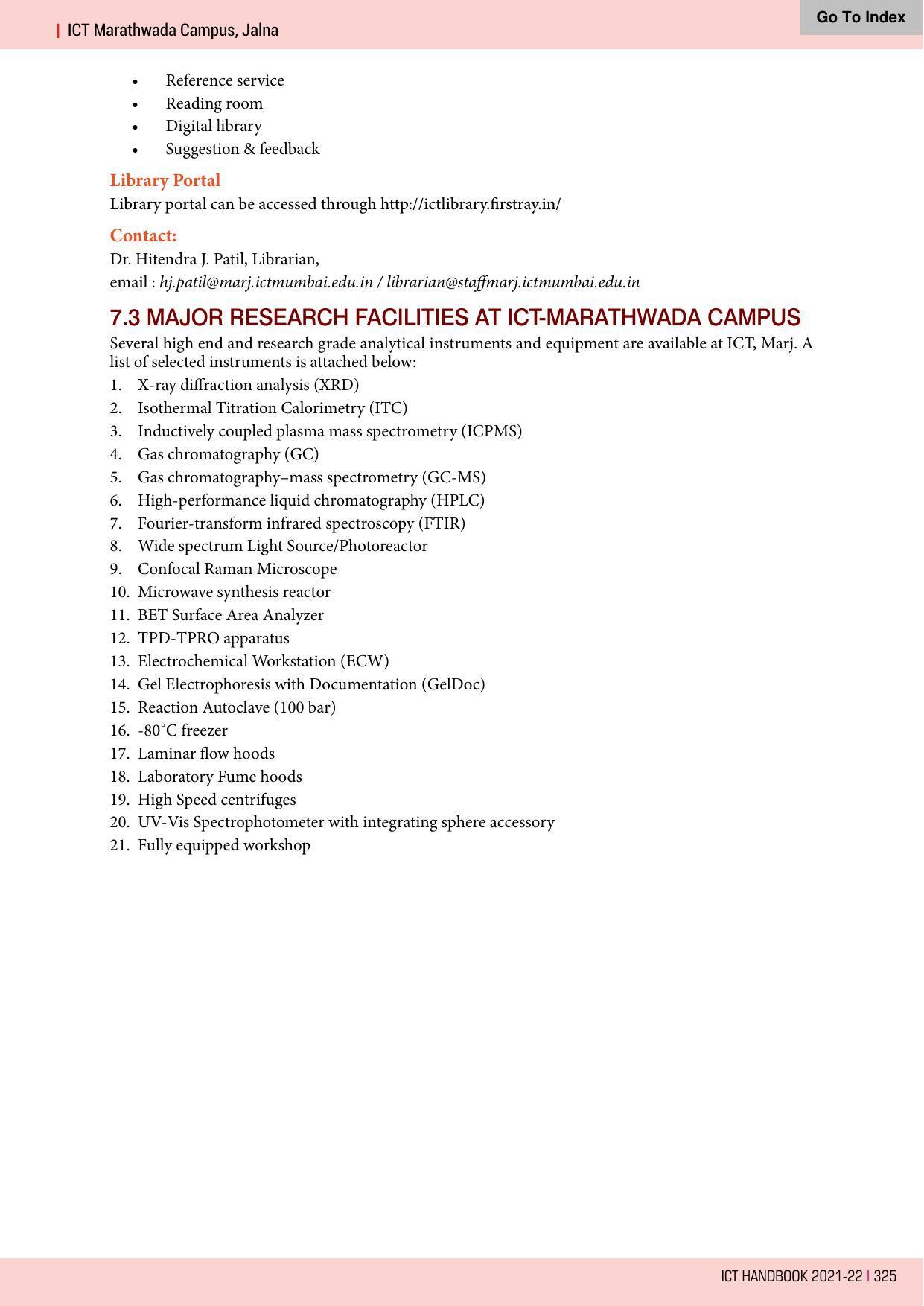 Institute of Chemical Technology (ICT), Mumbai Prospectus 2021-22 - Page 325