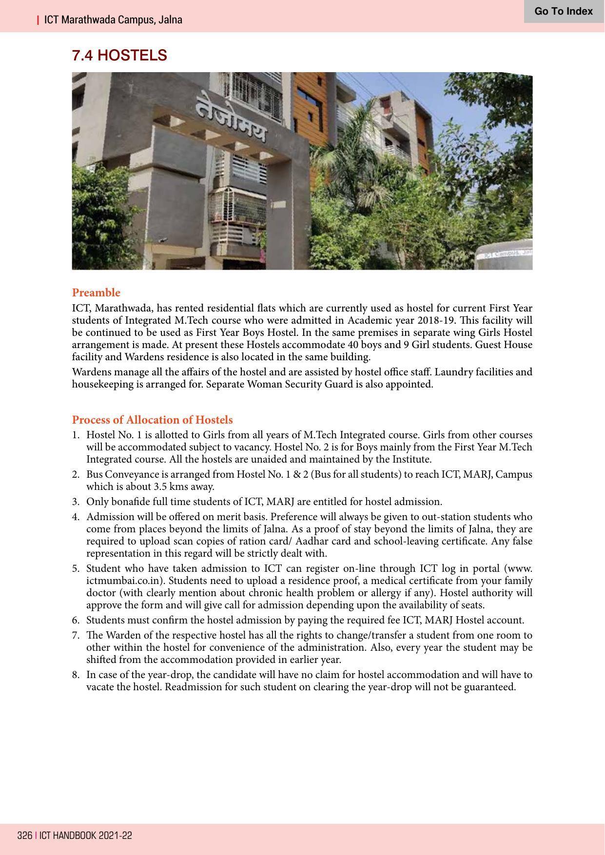 Institute of Chemical Technology (ICT), Mumbai Prospectus 2021-22 - Page 326