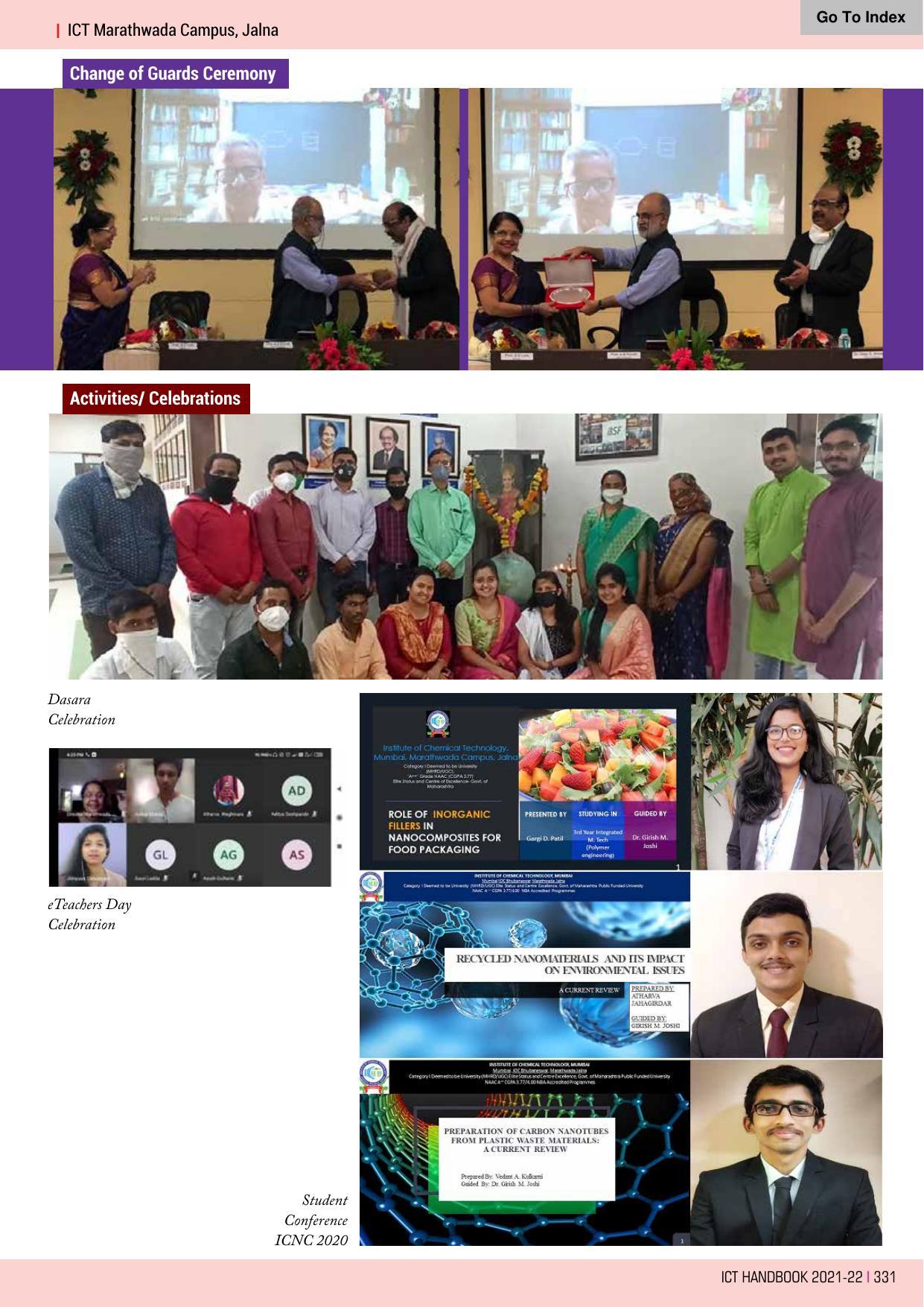 Institute of Chemical Technology (ICT), Mumbai Prospectus 2021-22 - Page 331