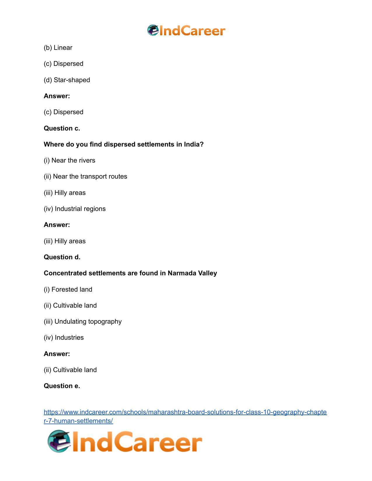 Maharashtra Board Solutions for Class 10- Geography: Chapter 7- Human Settlements - Page 3