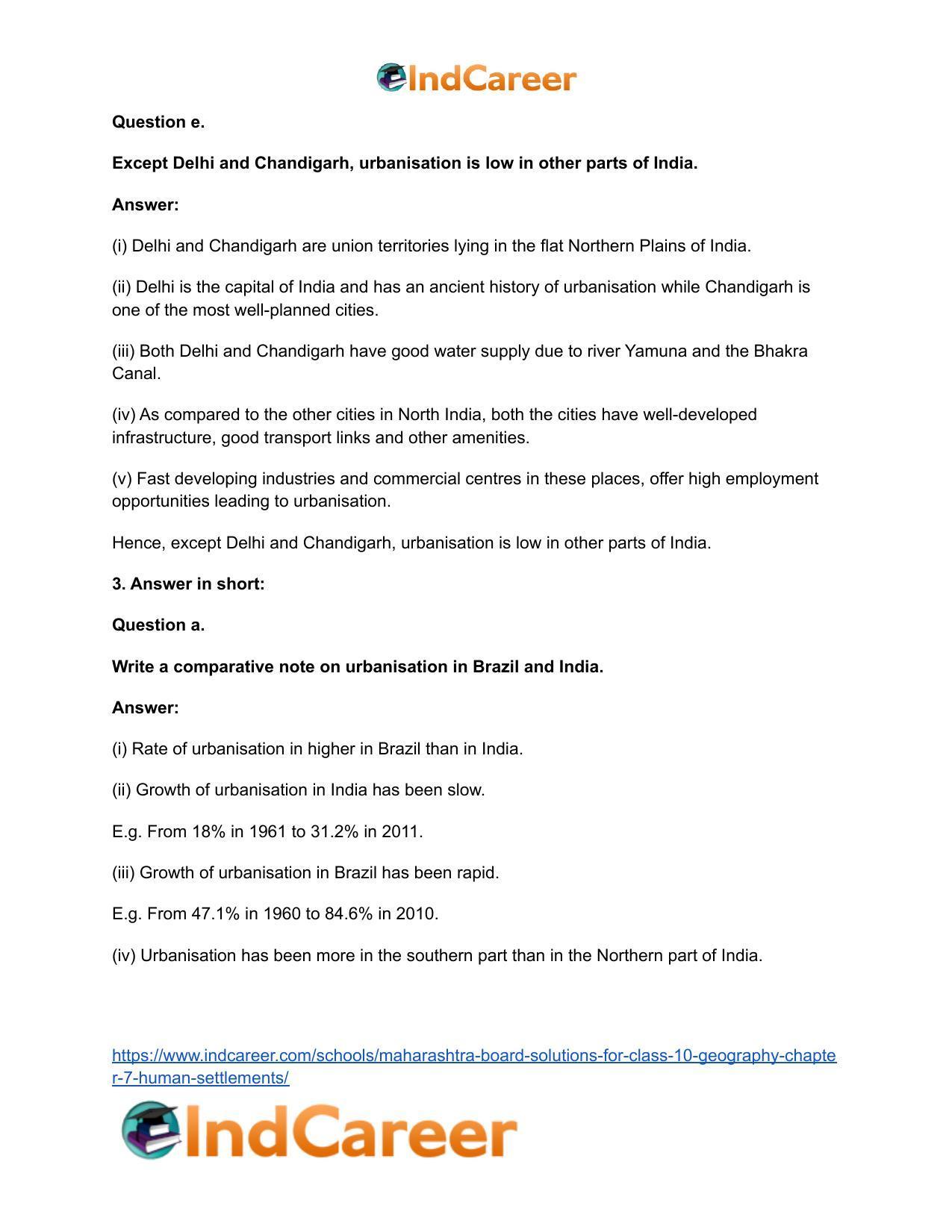Maharashtra Board Solutions for Class 10- Geography: Chapter 7- Human Settlements - Page 6