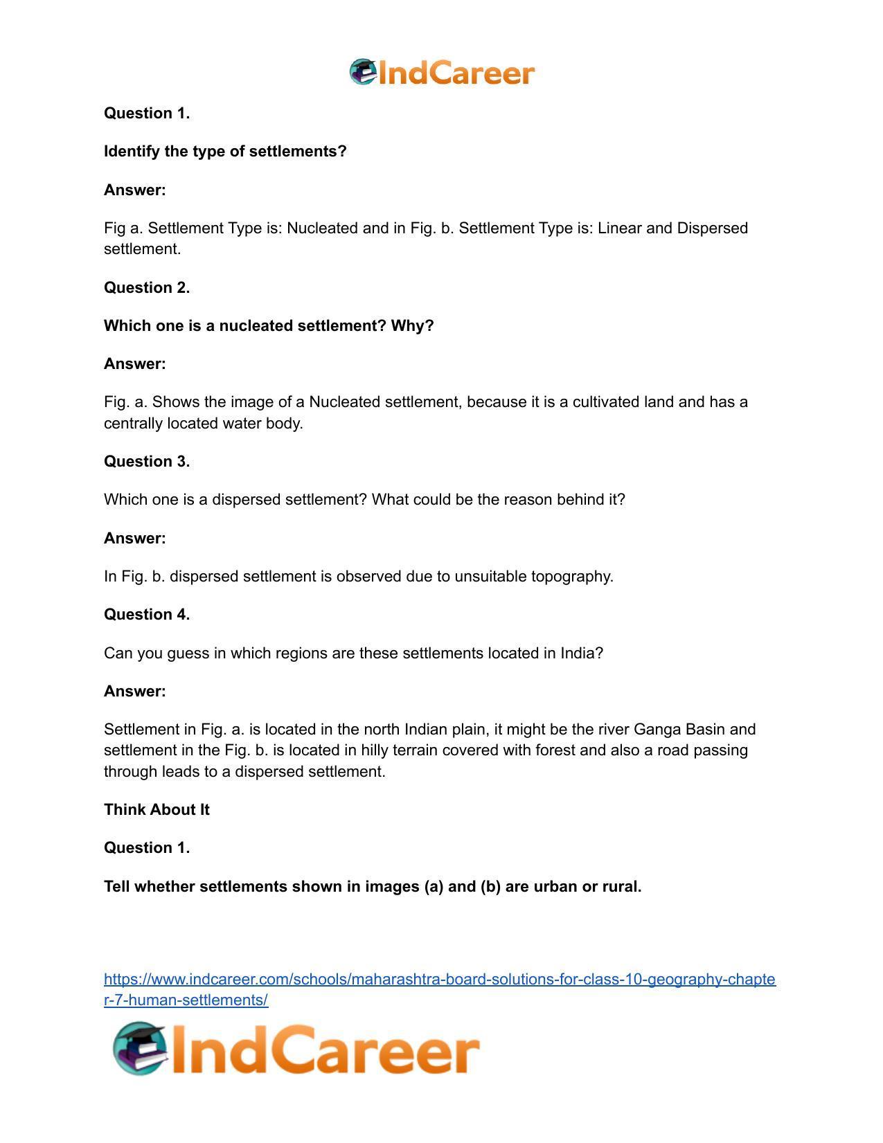 Maharashtra Board Solutions for Class 10- Geography: Chapter 7- Human Settlements - Page 9