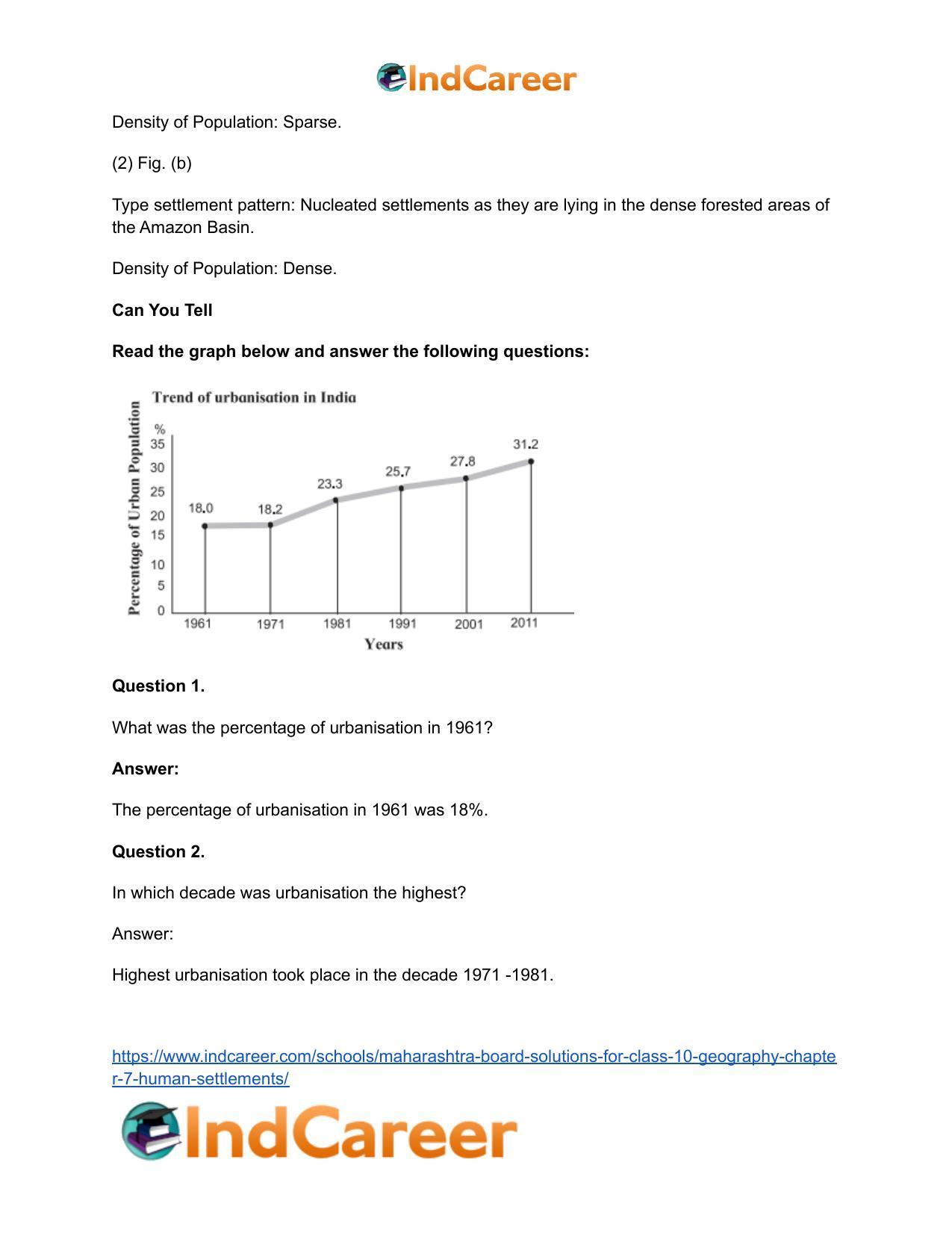 Maharashtra Board Solutions for Class 10- Geography: Chapter 7- Human Settlements - Page 13