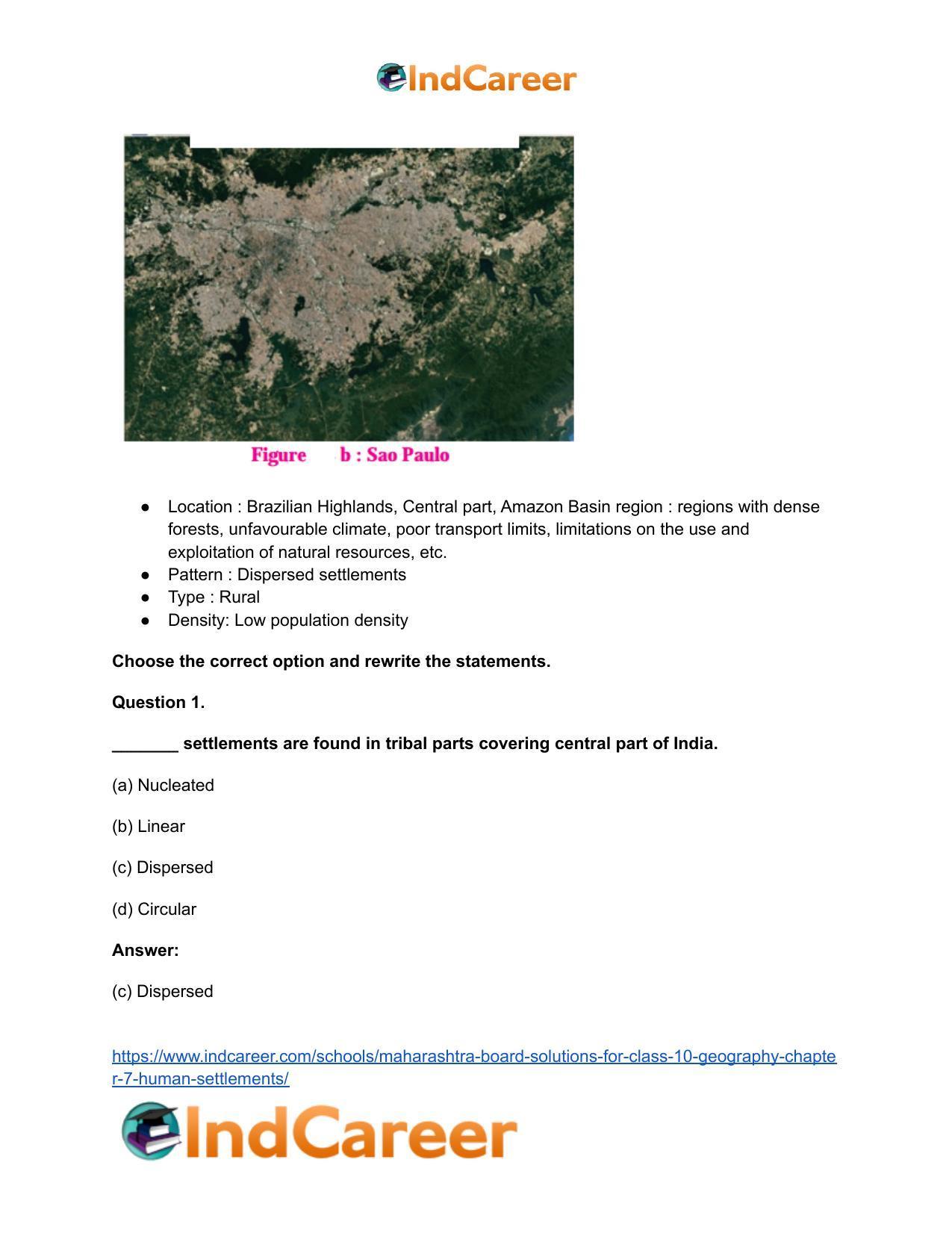 Maharashtra Board Solutions for Class 10- Geography: Chapter 7- Human Settlements - Page 27