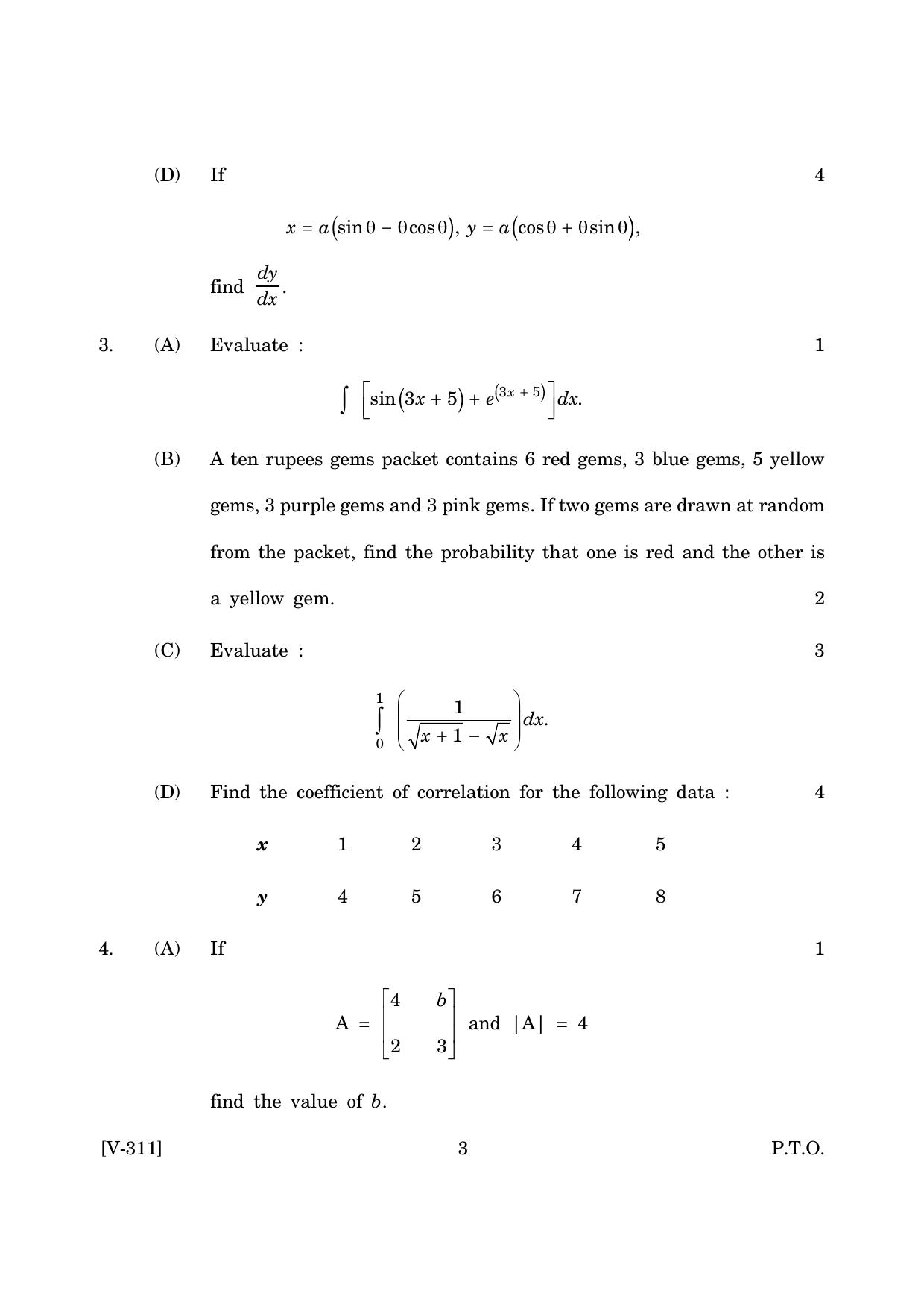 Goa Board Class 12 Mathematics (Voc) (March 2019) Question Paper - Page 3