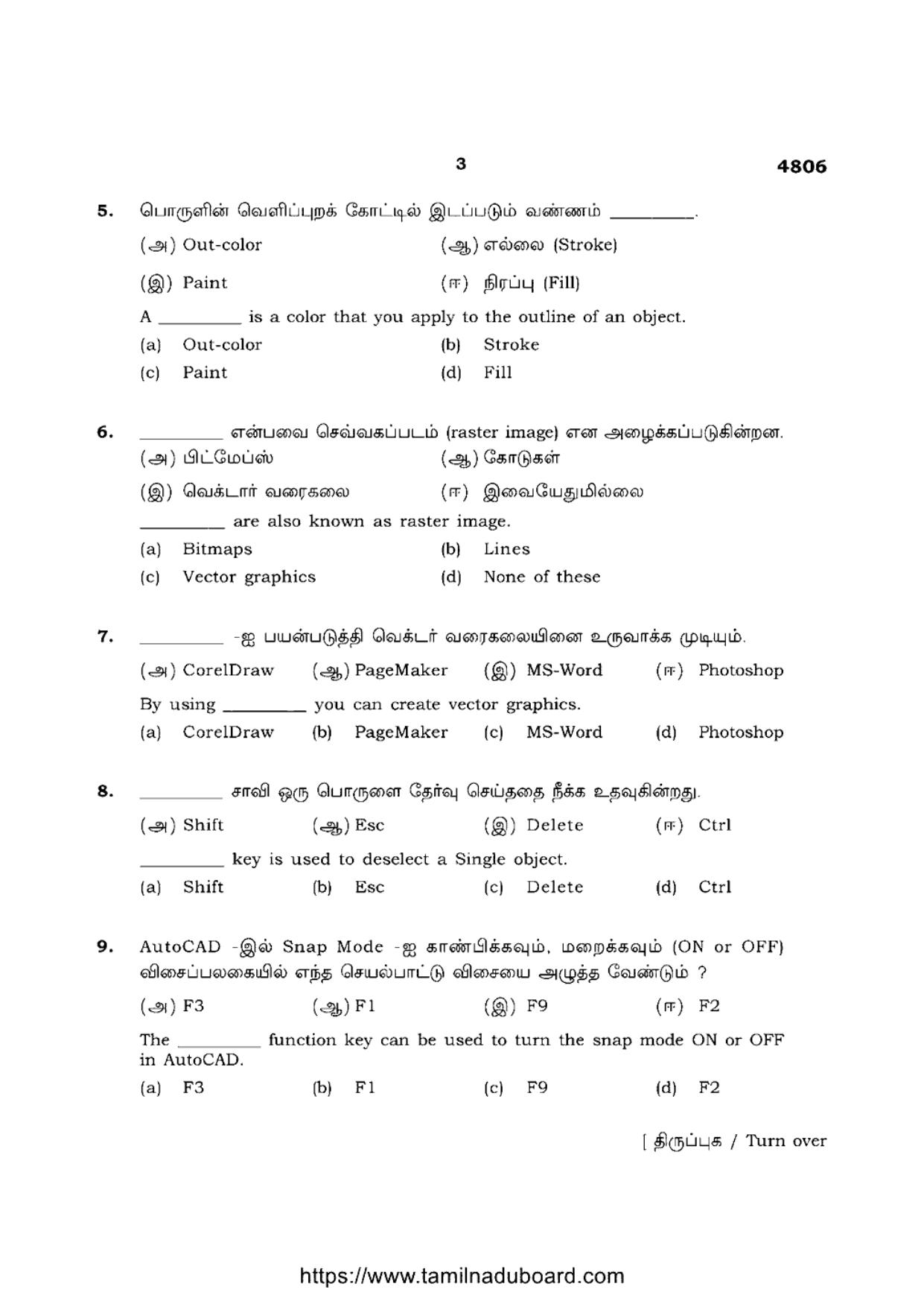TN Class 12 Computer Technology 4806 Question Papers 2021 - Page 3