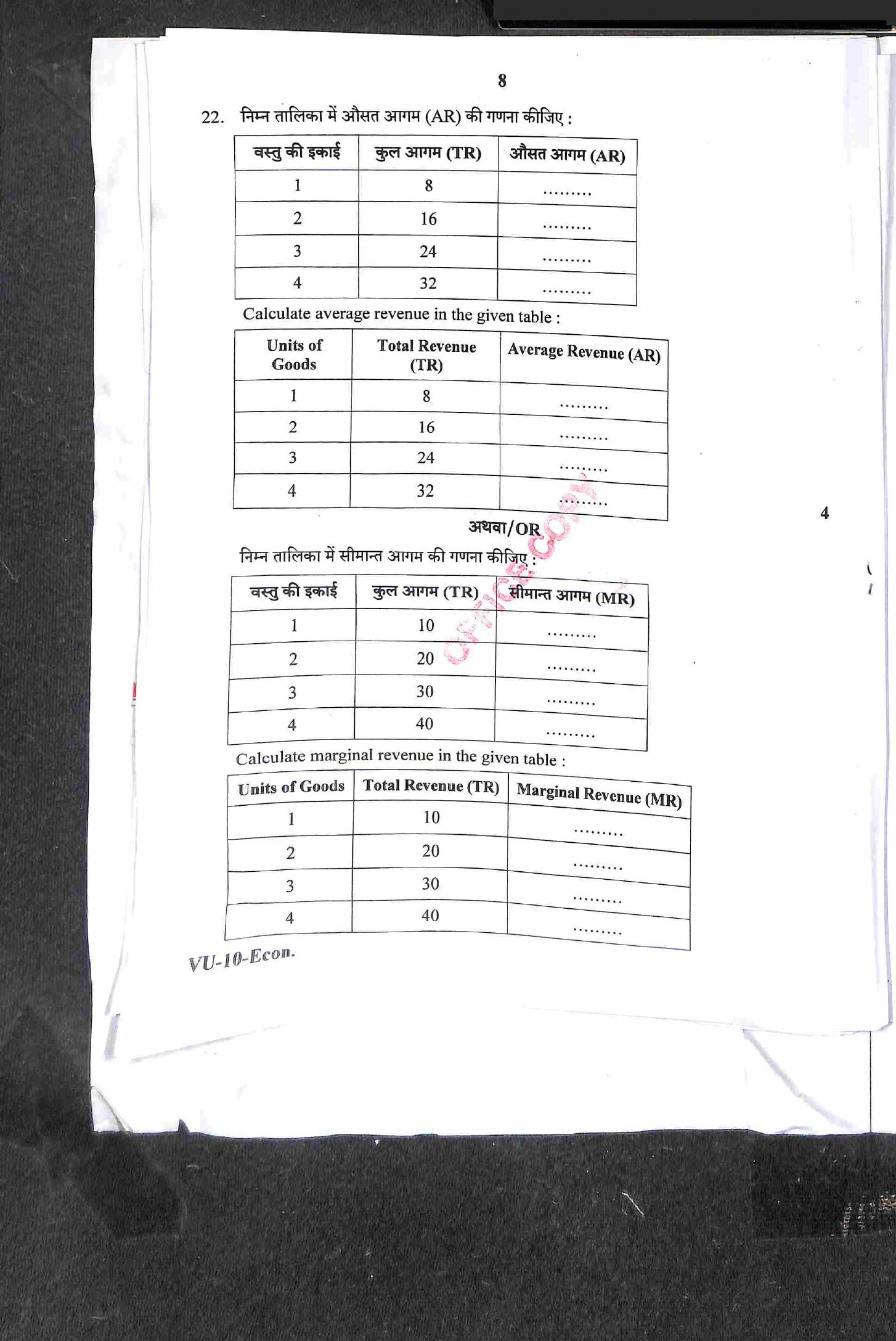 RBSE 2021 Economics Varishtha Upadhyay Question Paper - Page 9