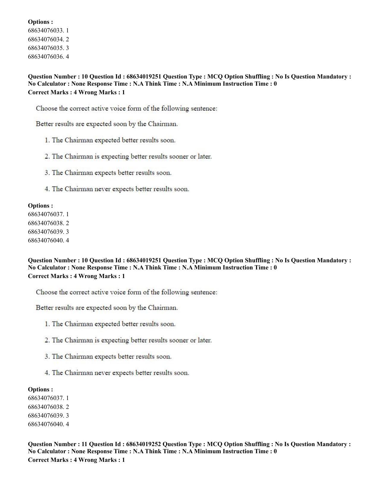 CUET PG 2023: SCQP23 – Pharmacy(ENG) - Shift 2 (13-06-2023) Question Paper - Page 11